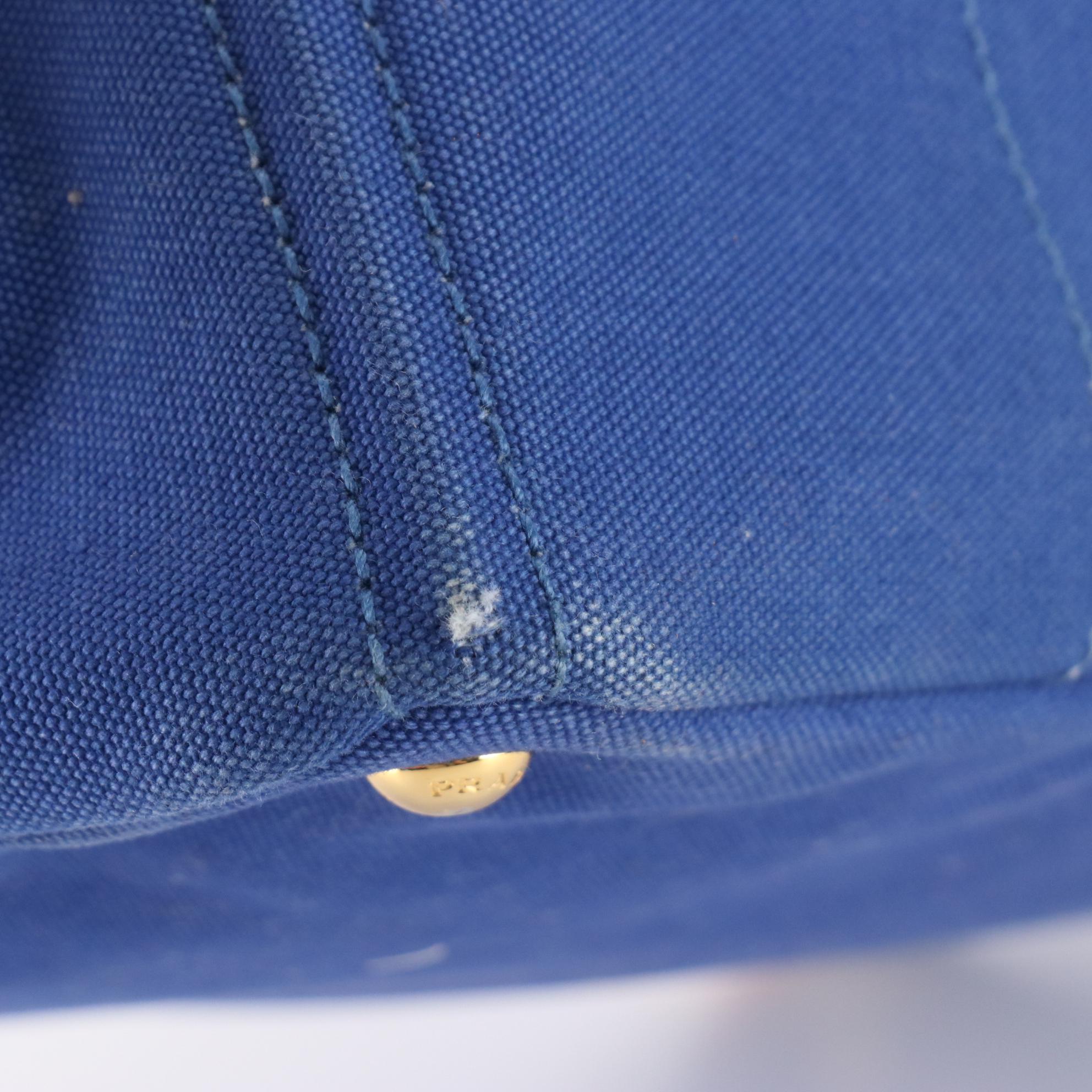 Prada Canapa Tote Bag in Cobalt Blue Canvas