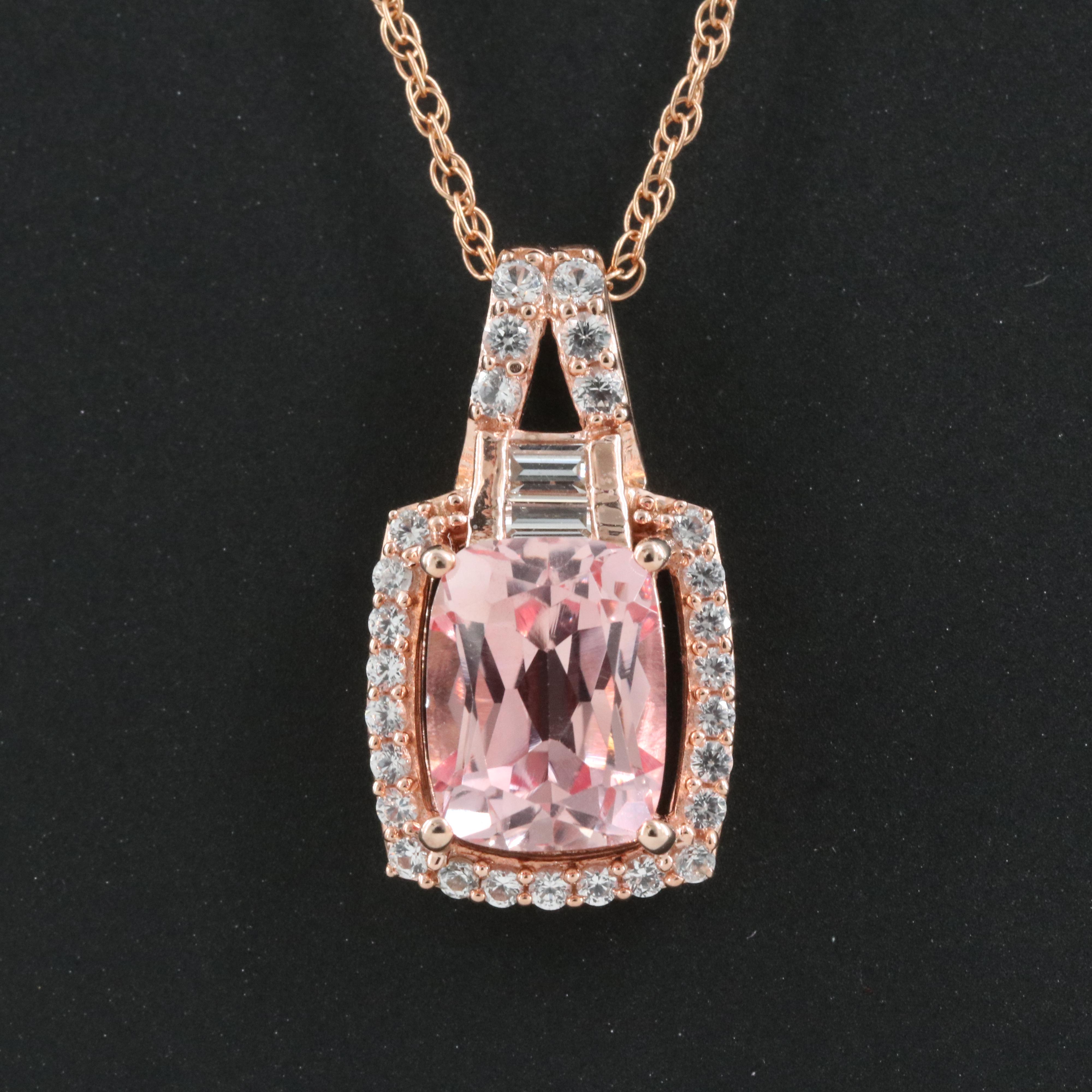 Sterling Sapphire Pendant Necklace