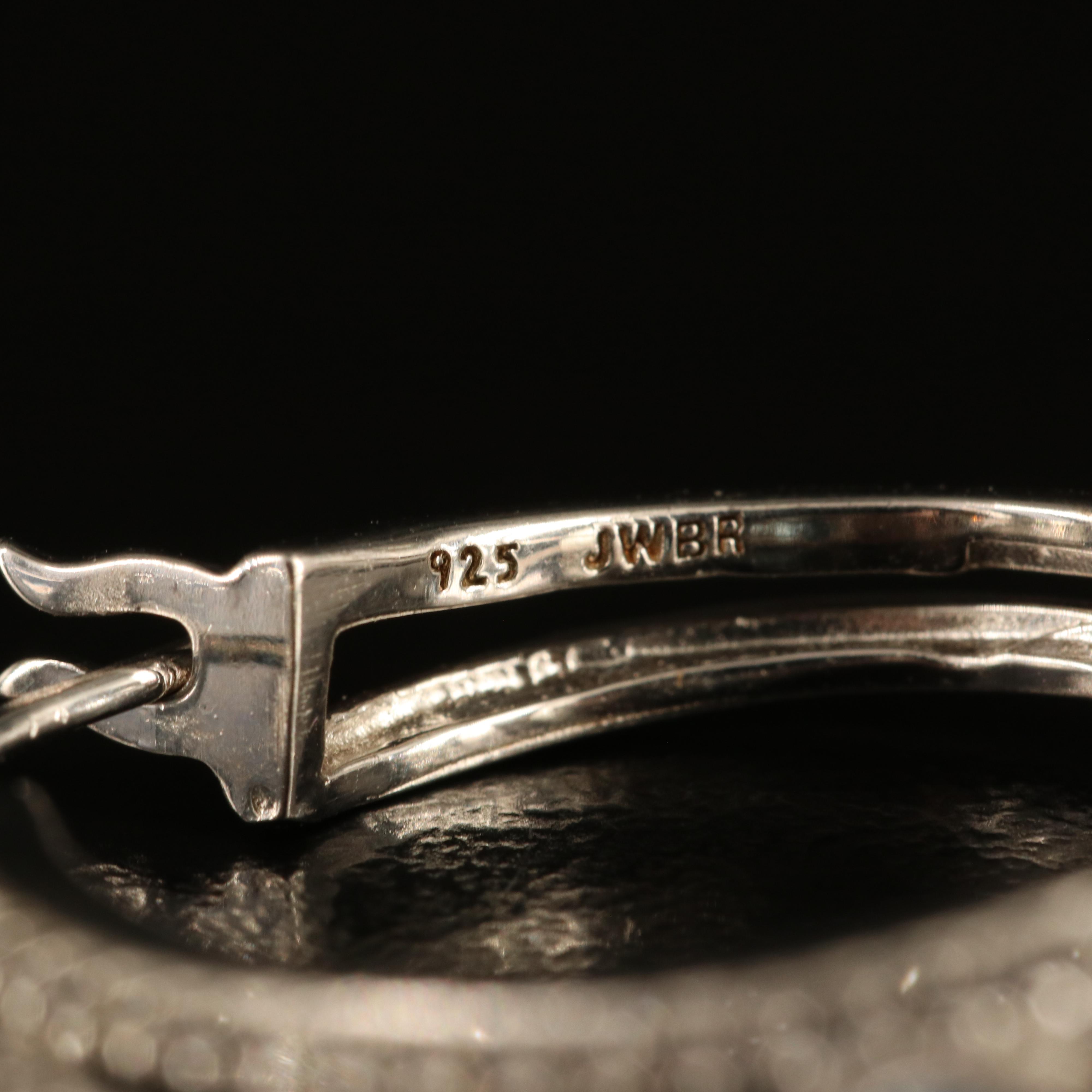 Sterling Topaz and White Sapphire Hoop Earrings