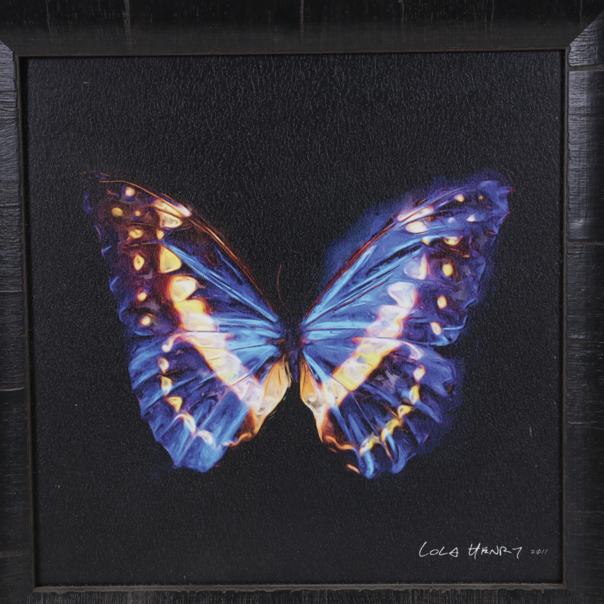 Giclée After Lola Henry "Techno Butterfly II," 21st century