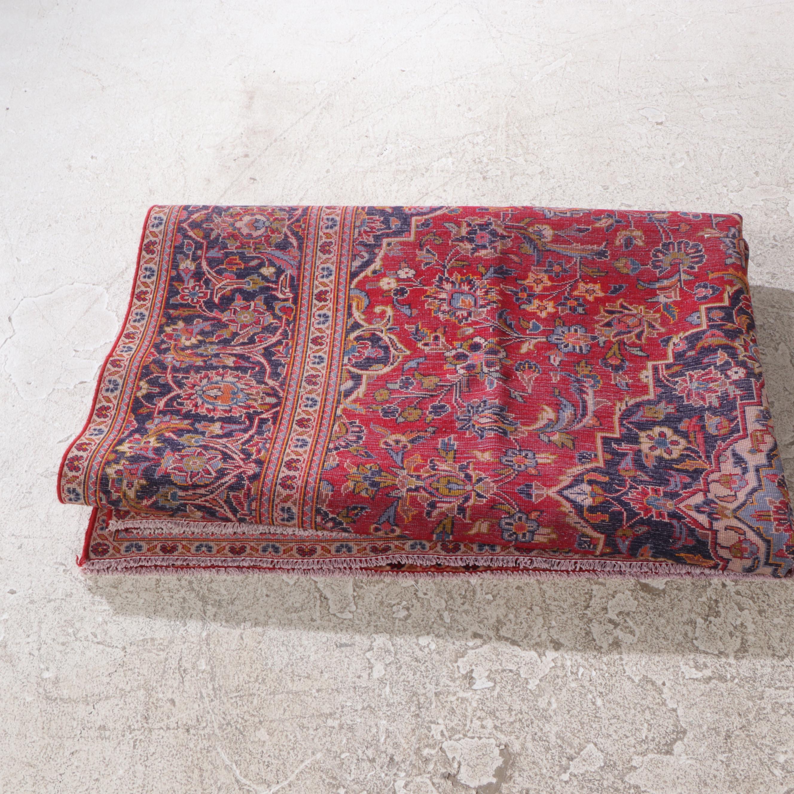 7'10 x 11'2 Hand-Knotted Persian Kashan Area Rug
