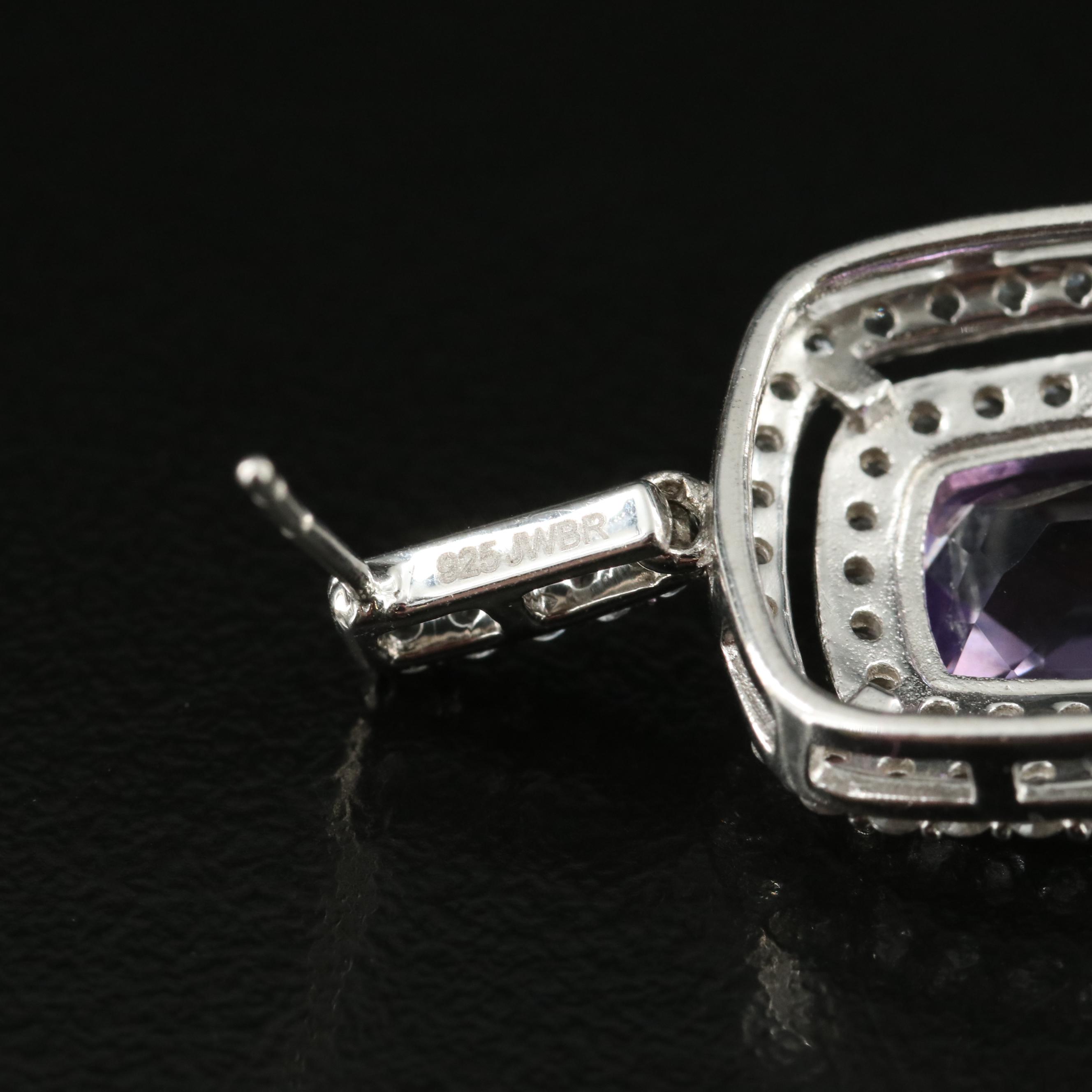 Sterling Amethyst and Sapphire Earrings