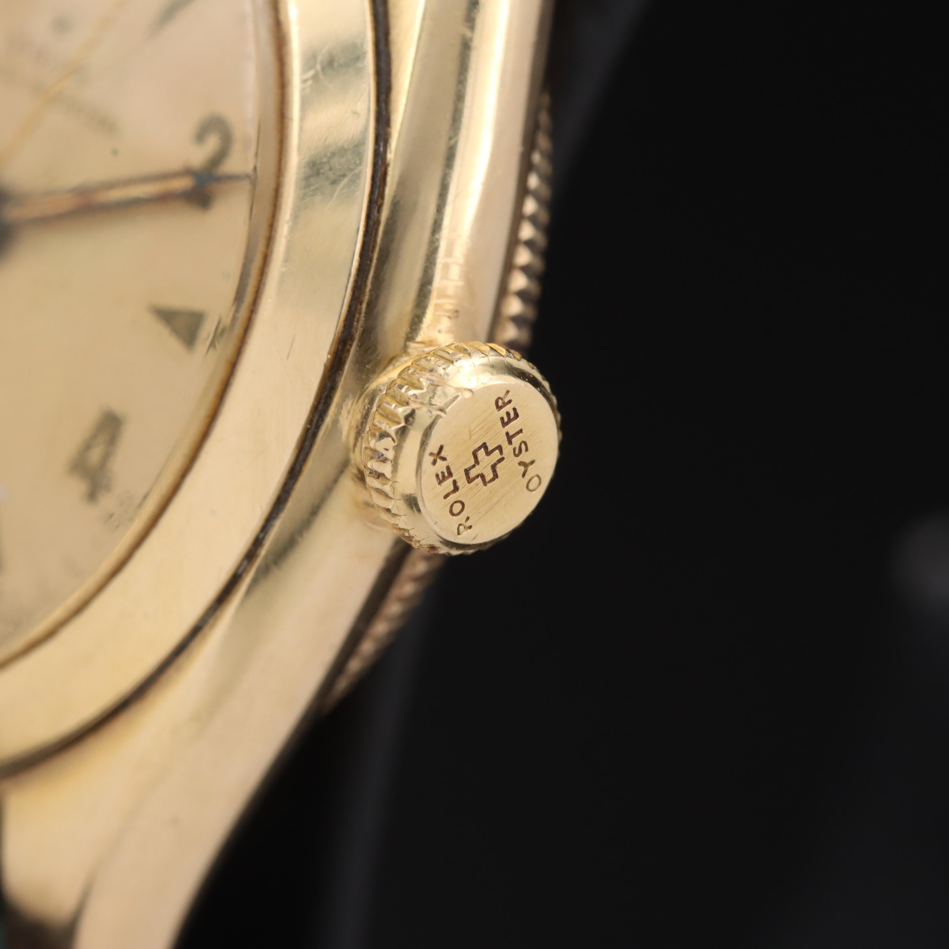 1947 Rolex 14K Oyster Perpetual Chronometer Bubble Back Watch