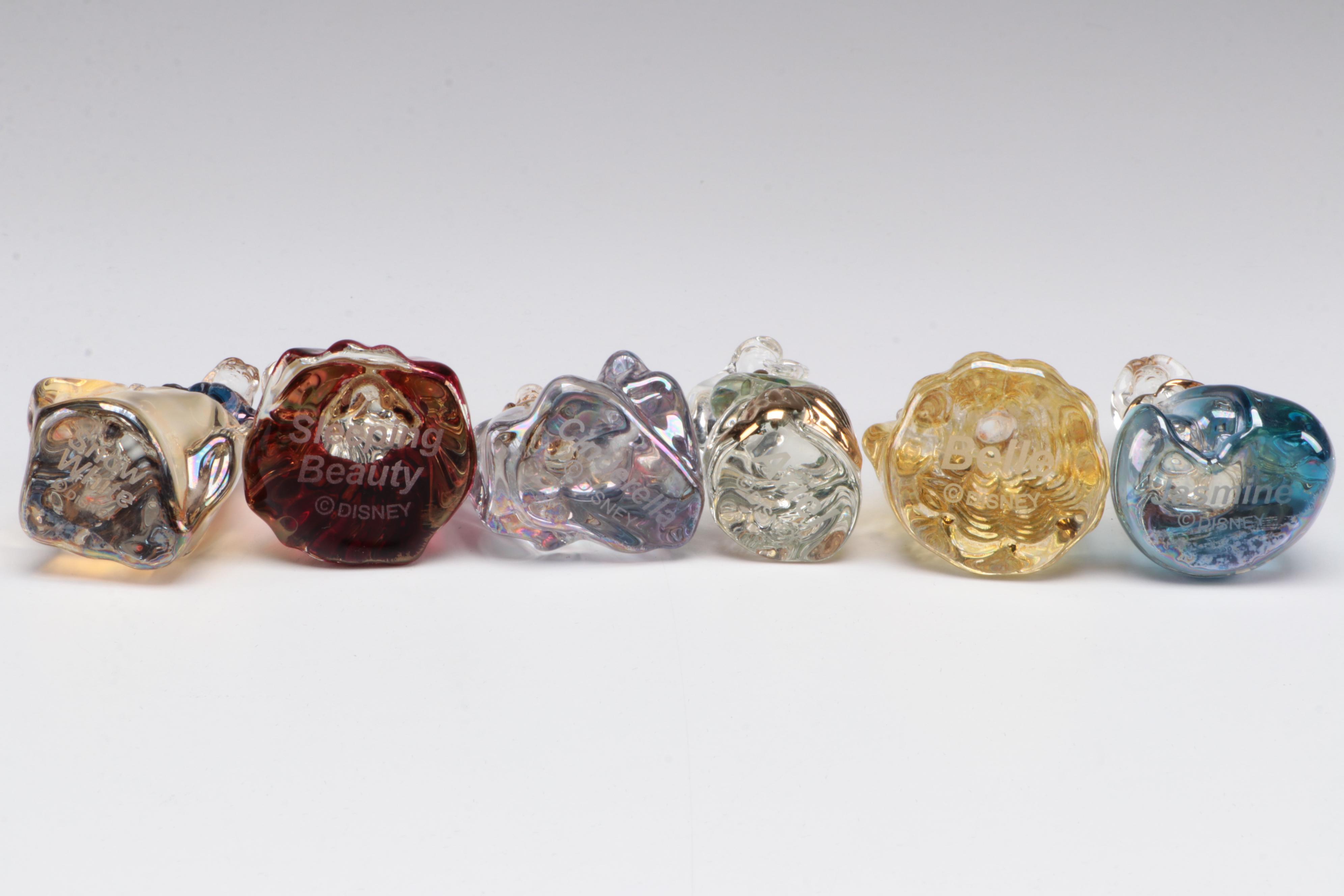 Disney's Princess Collection Glass Miniature Figurines with Wood Stand