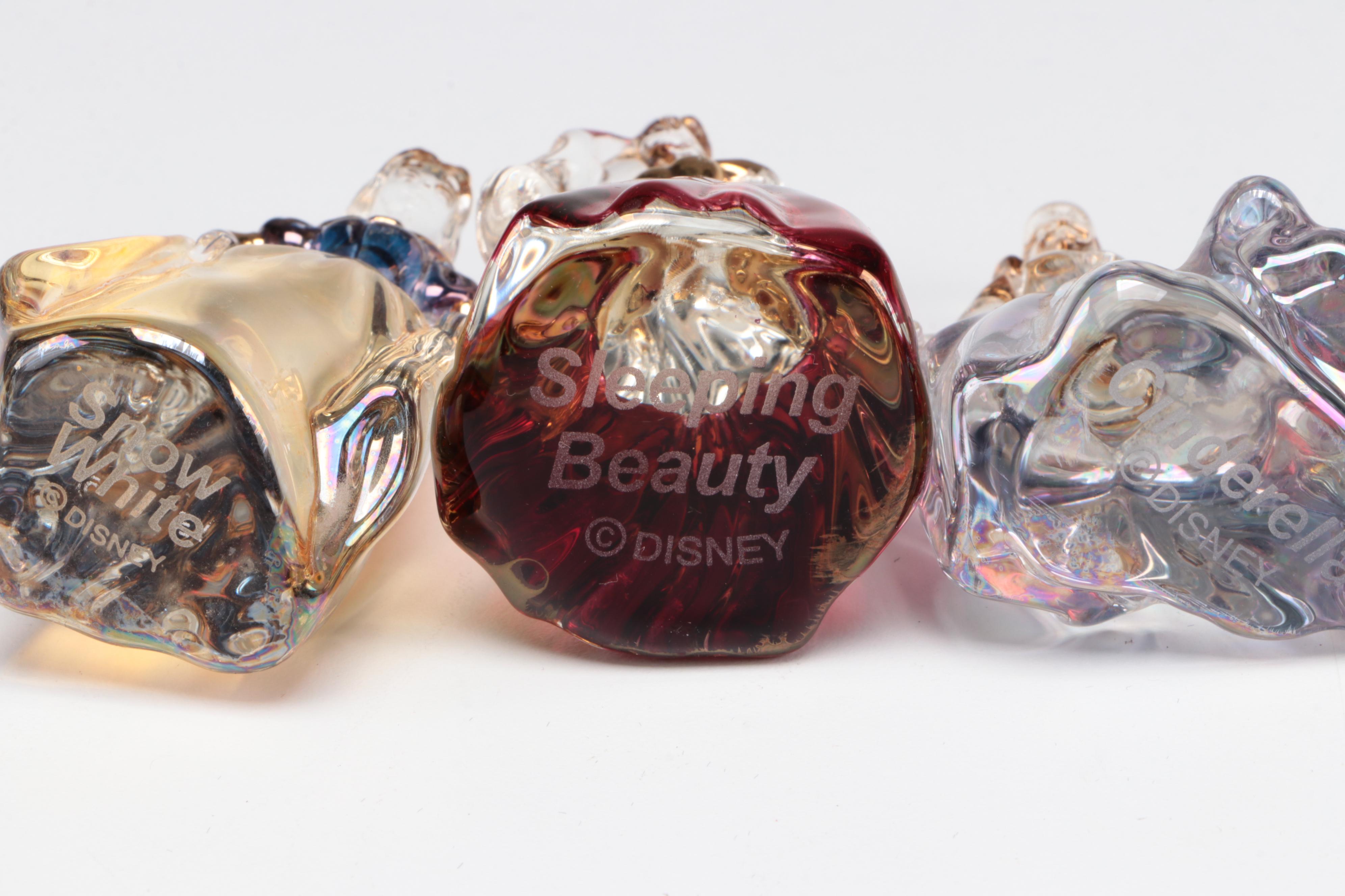 Disney's Princess Collection Glass Miniature Figurines with Wood Stand