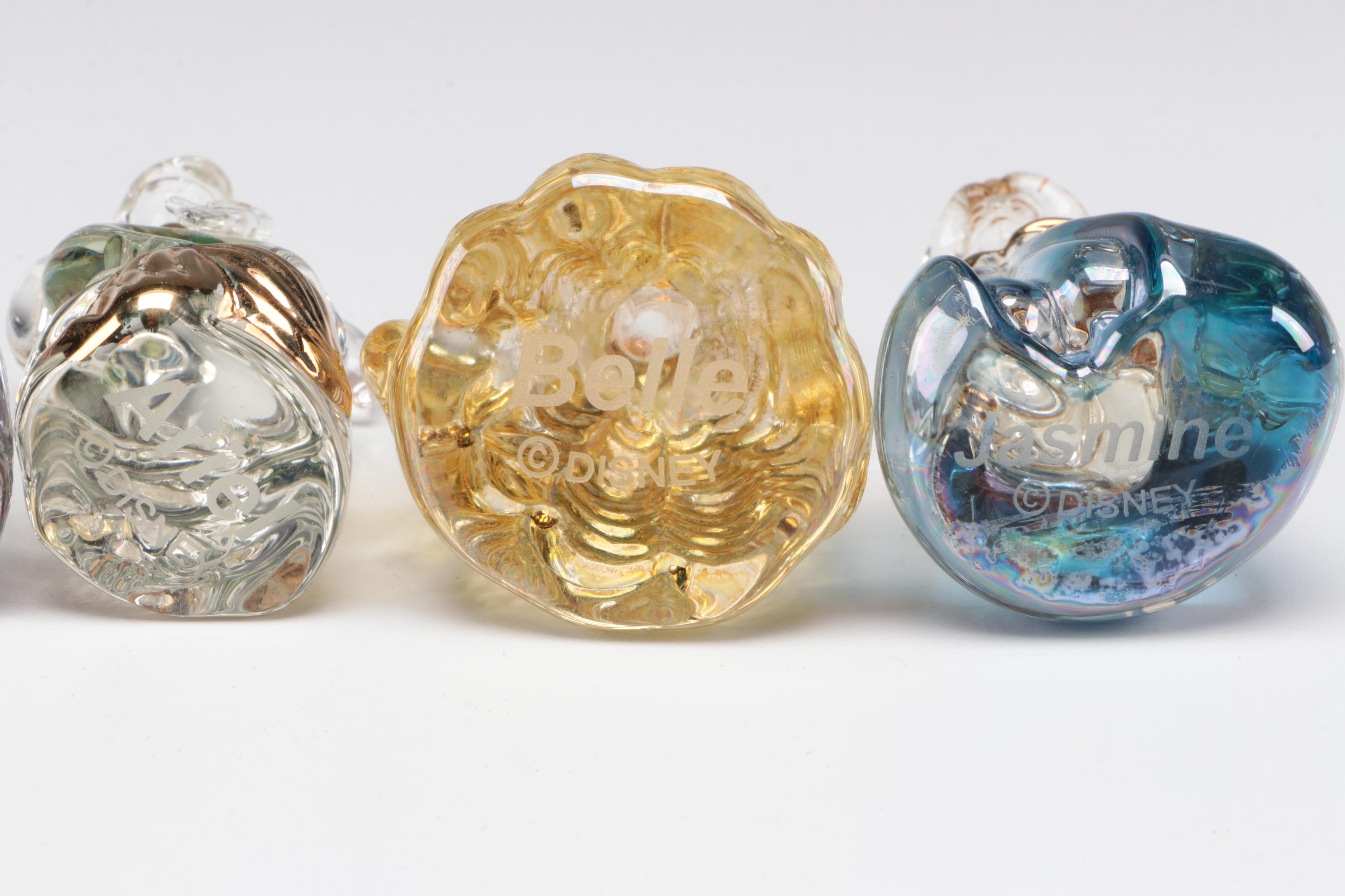 Disney's Princess Collection Glass Miniature Figurines with Wood Stand