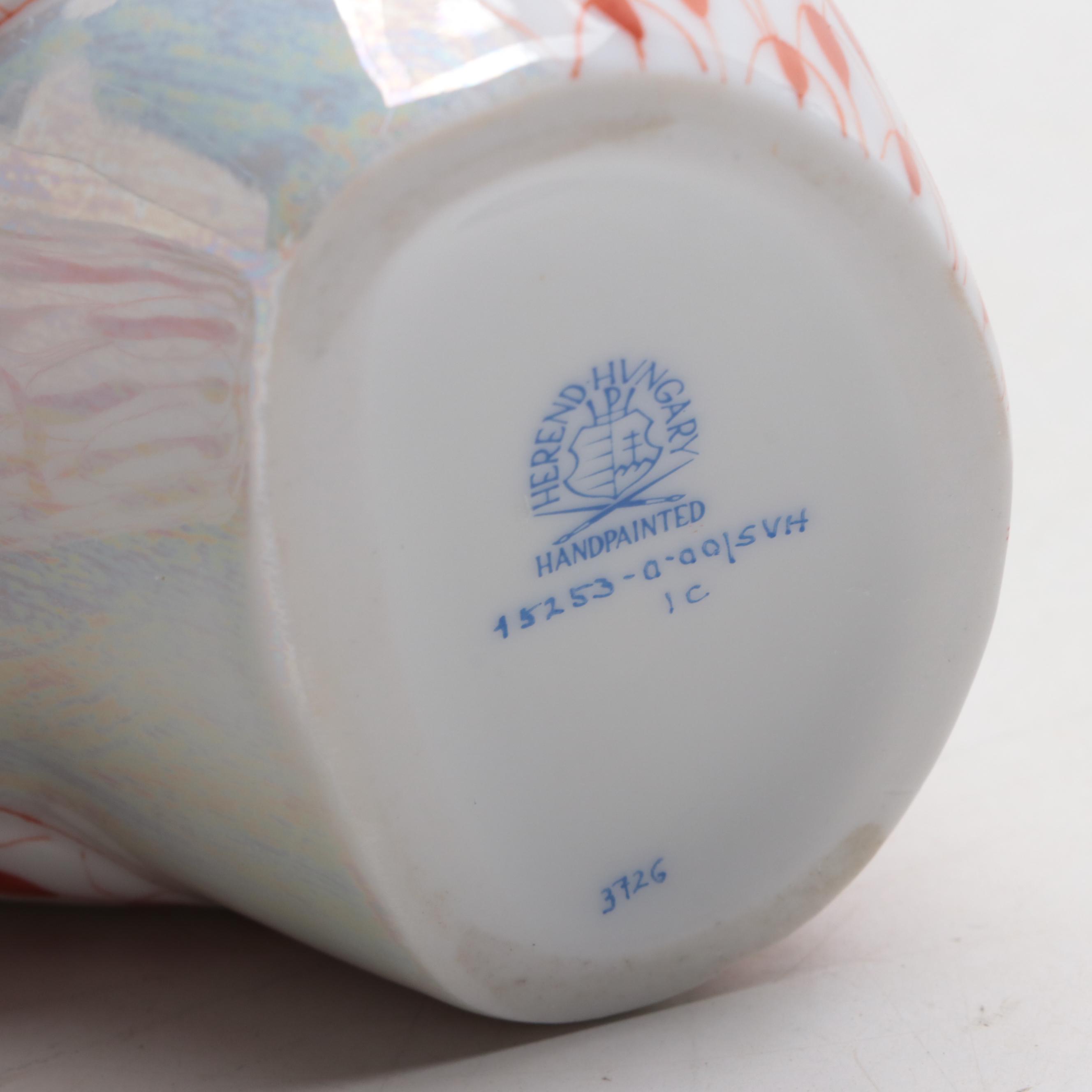 Herend Rust Fishnet with Gold "Nautilus Shell" Porcelain Figurine