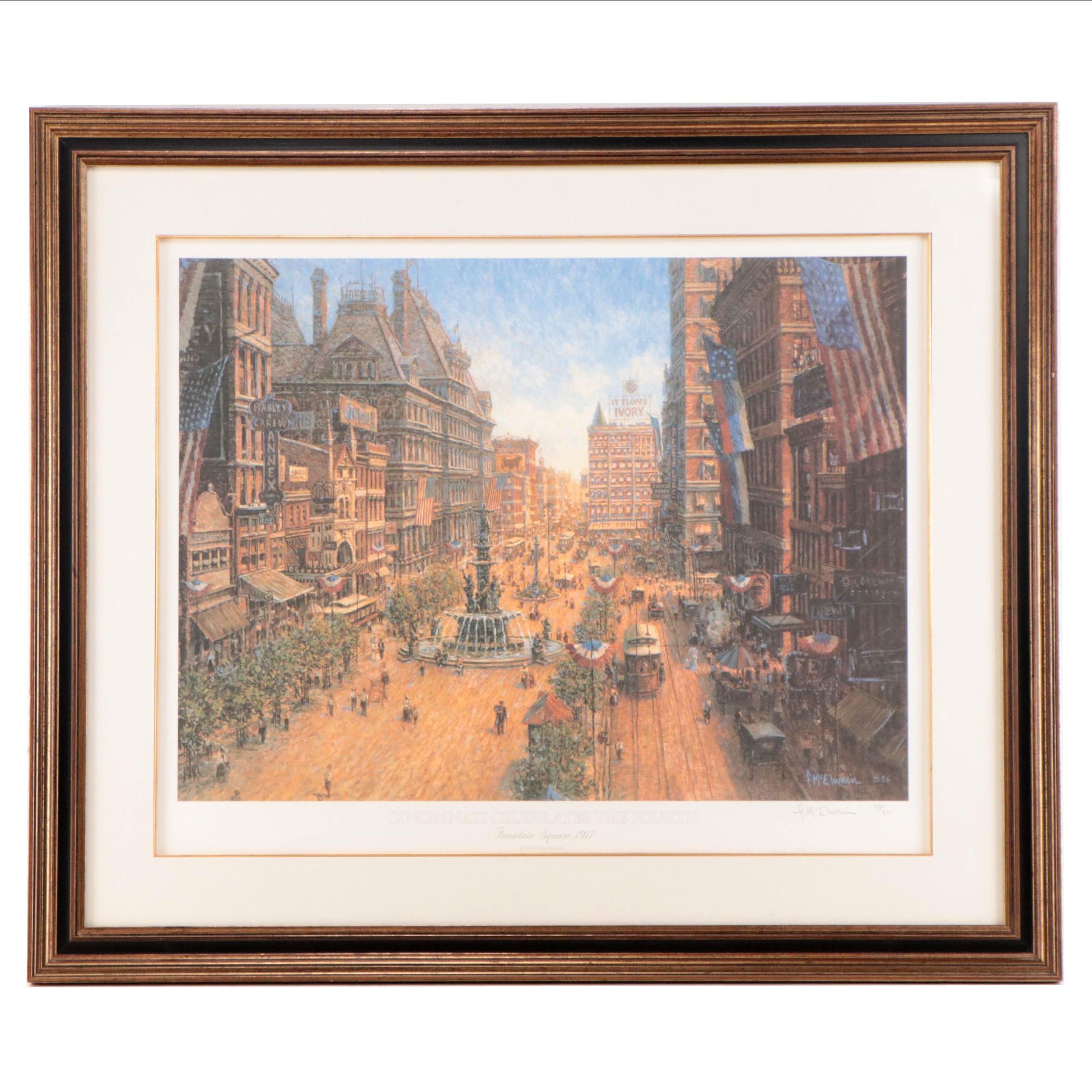 Frank McElwain Offset Lithograph "Cincinnati Celebrates the Fourth"