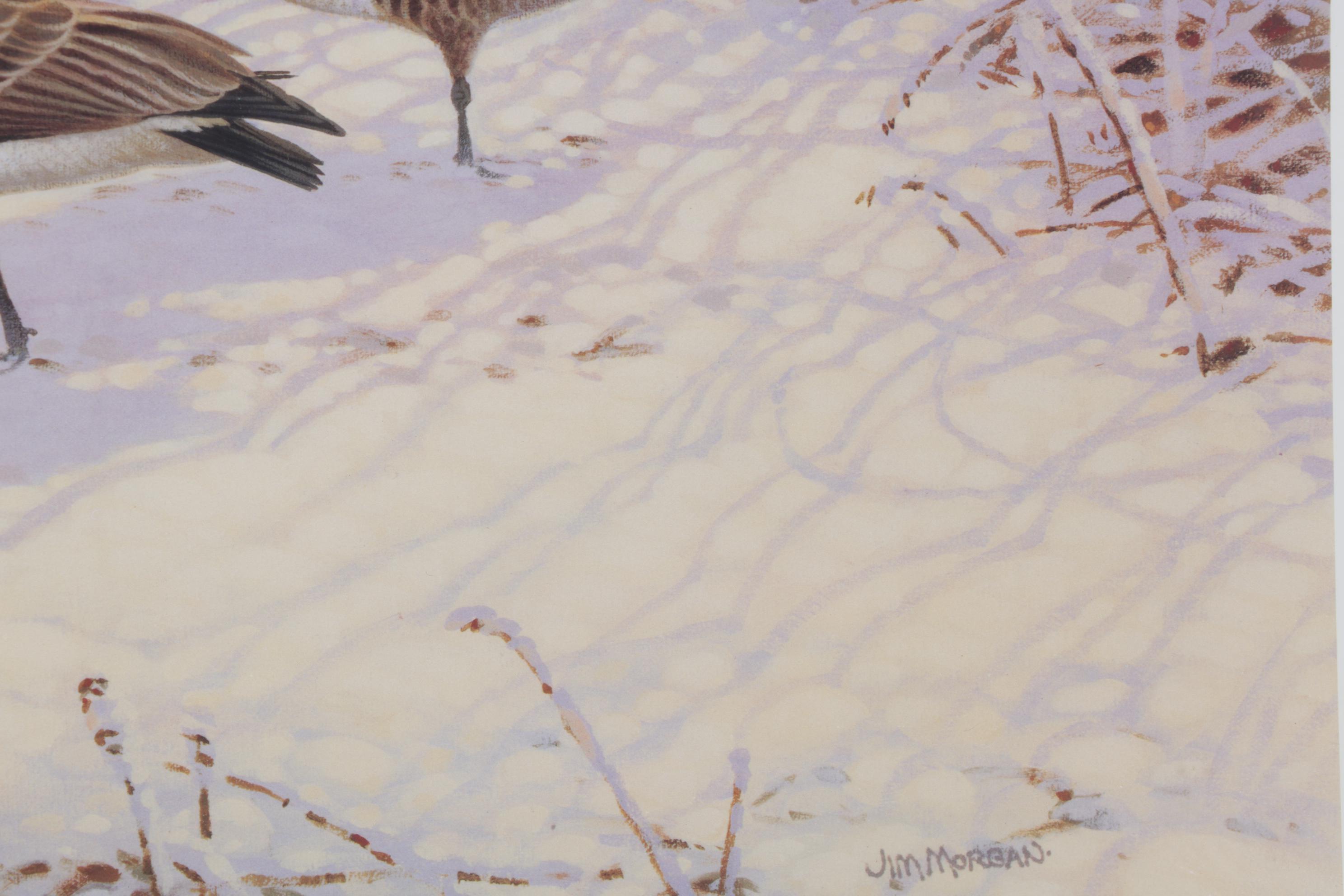 Jim Morgan Offset Lithograph of Canadian Geese, 21st Century