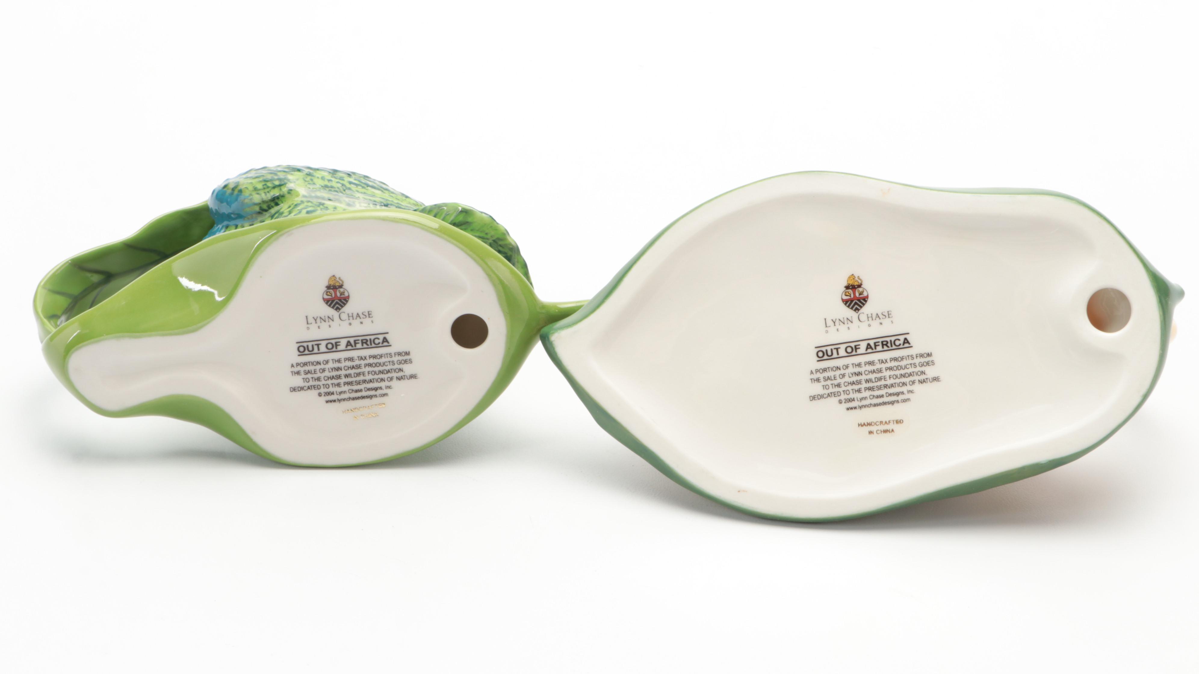 Lynn Chase Designs "Out of Africa" Porcelain Figurines and "Jaguar Jungle" Dish