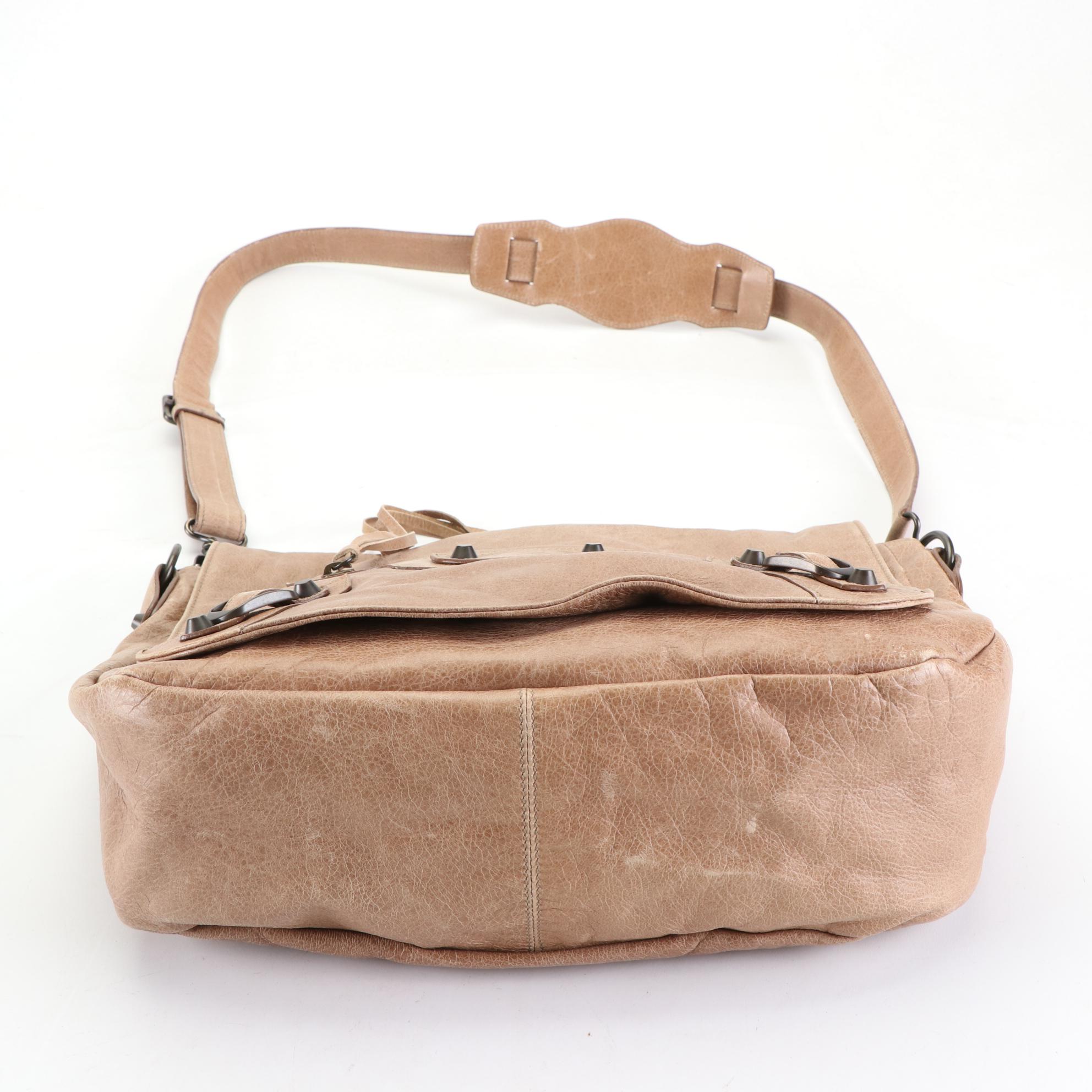 Balenciaga Baby Daim Classic Studs Folk Messenger Bag