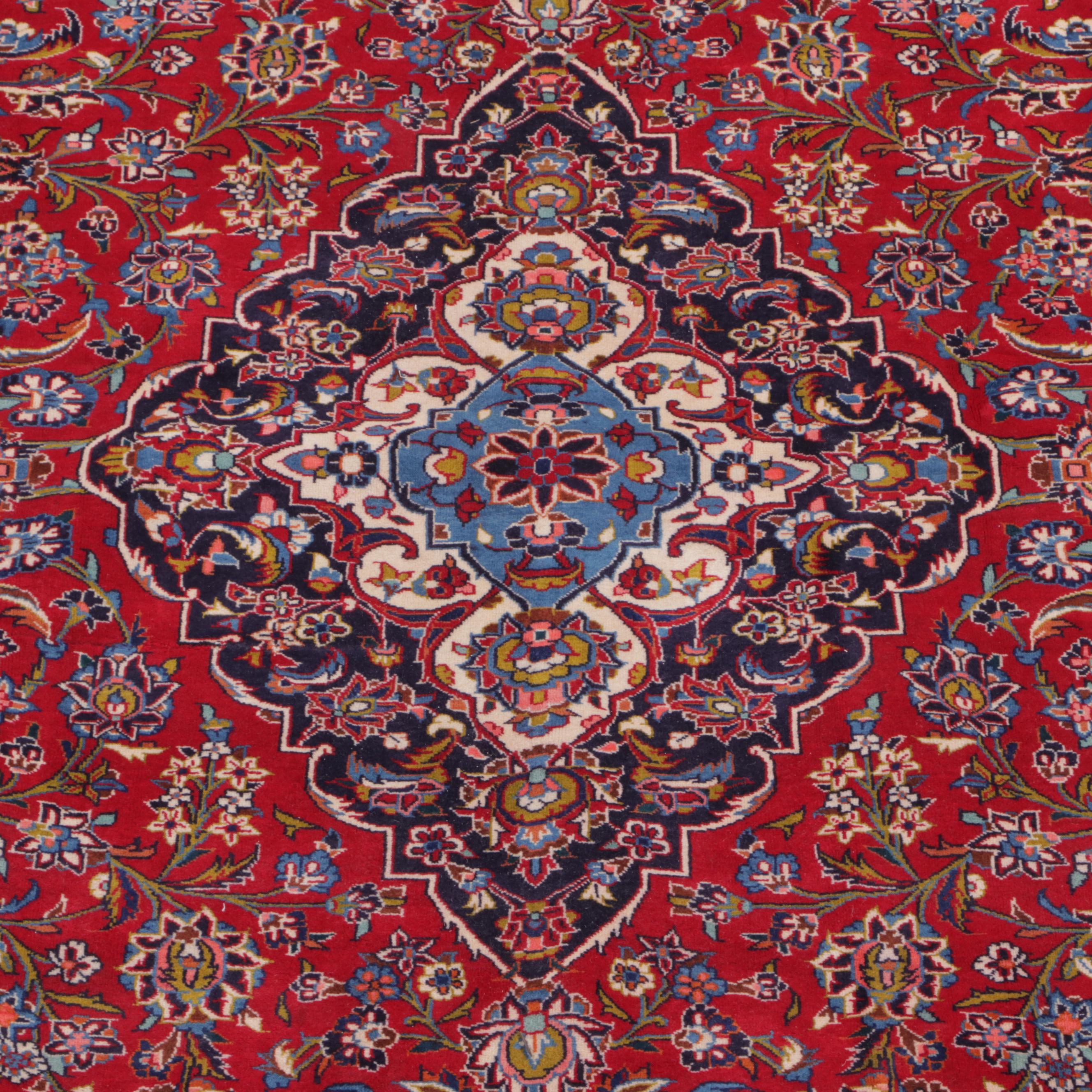 10' x 14'9 Hand-Knotted Persian Kashan Area Rug