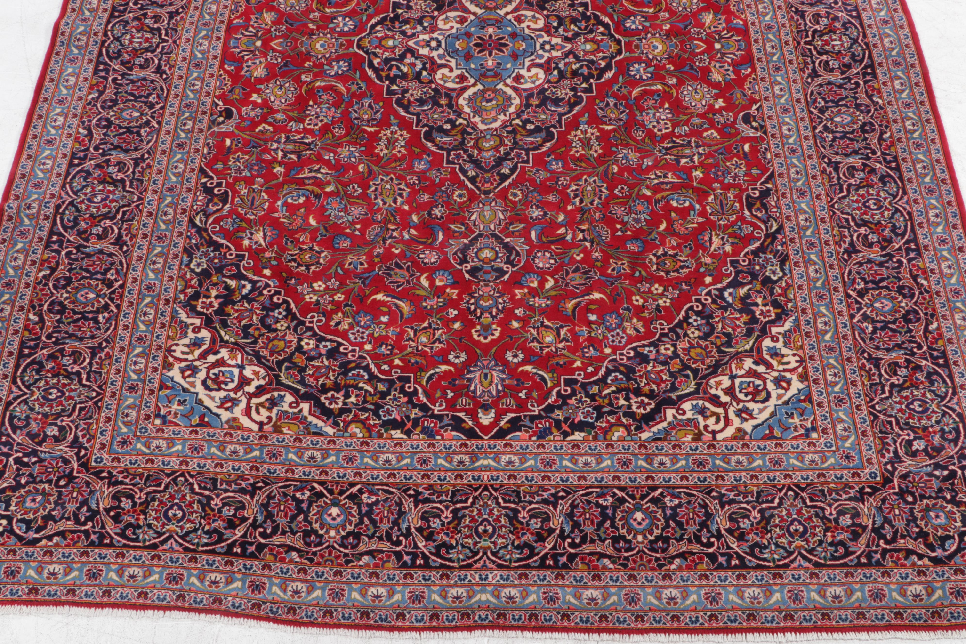 10' x 14'9 Hand-Knotted Persian Kashan Area Rug