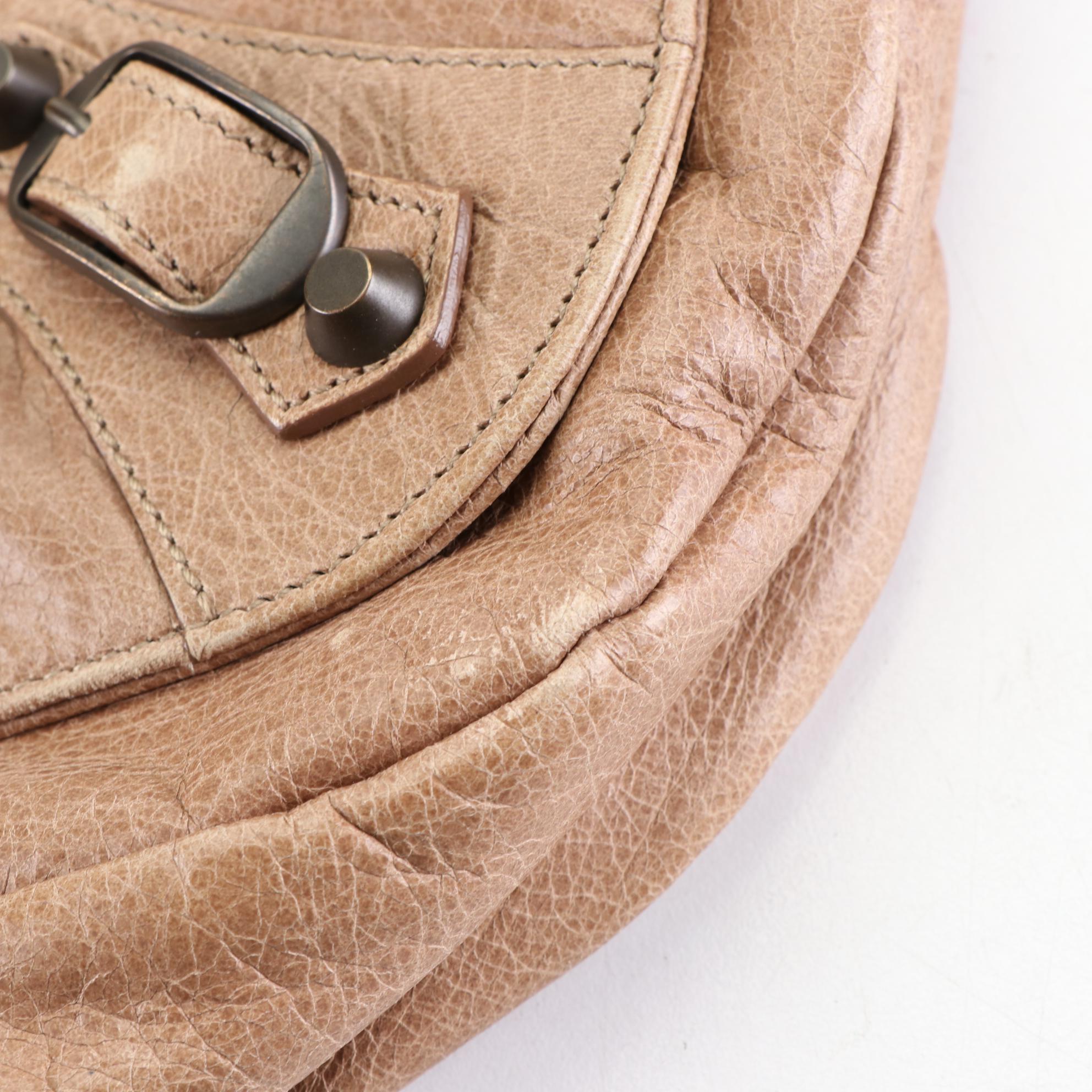 Balenciaga Baby Daim Classic Studs Folk Messenger Bag