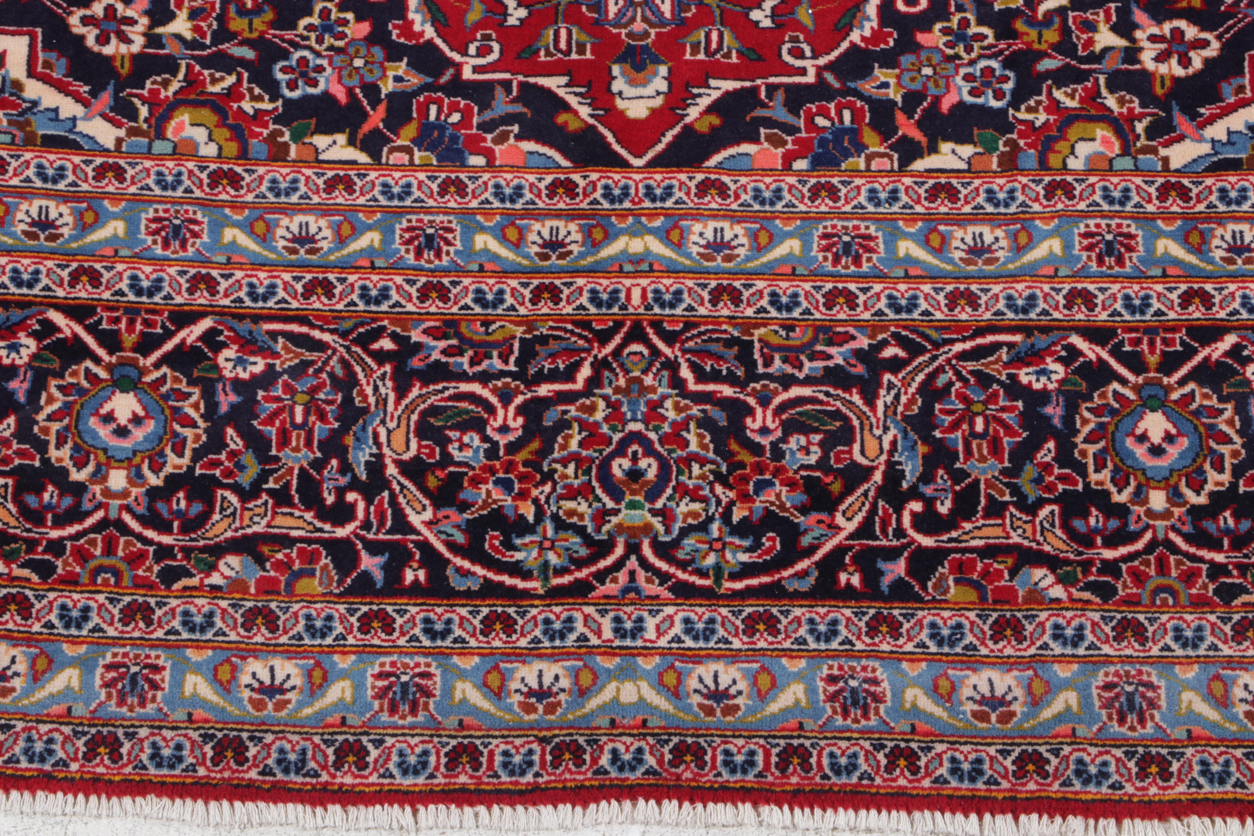 10' x 14'9 Hand-Knotted Persian Kashan Area Rug