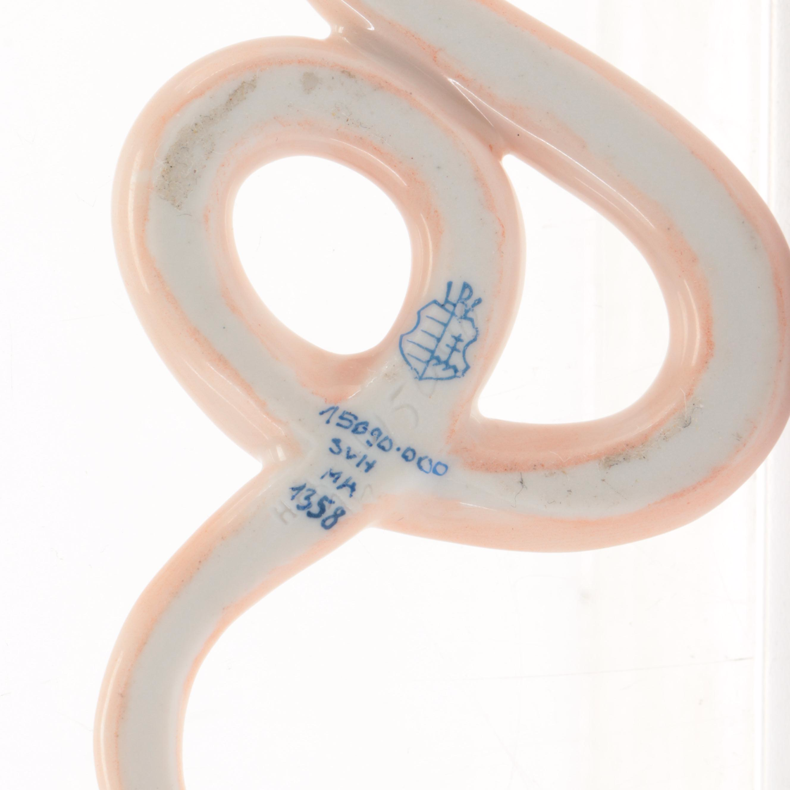 Herend Rust Fishnet with Gold "Garden Snake" Porcelain Figurine