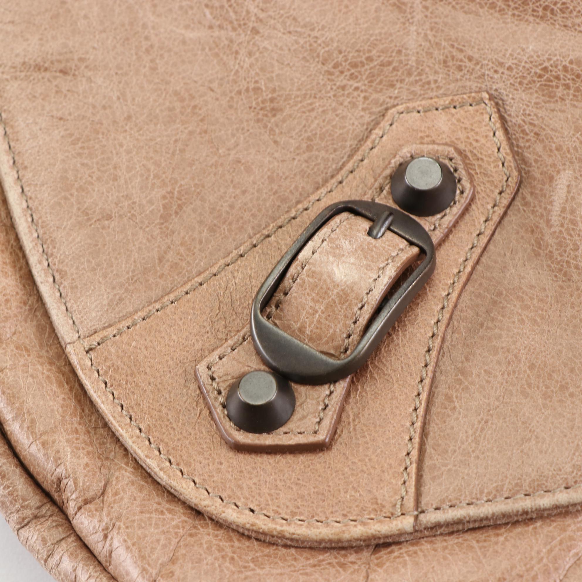 Balenciaga Baby Daim Classic Studs Folk Messenger Bag