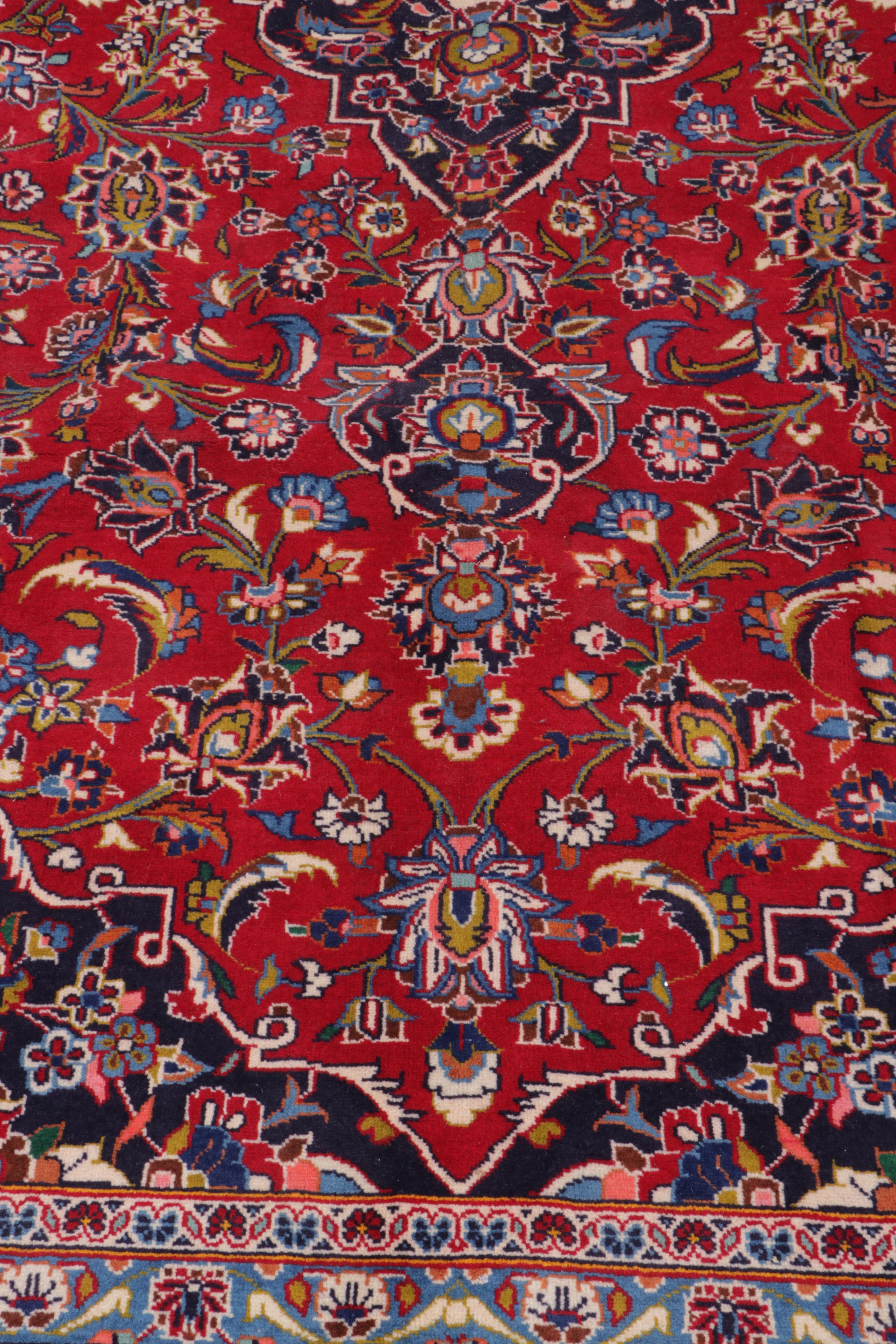 10' x 14'9 Hand-Knotted Persian Kashan Area Rug