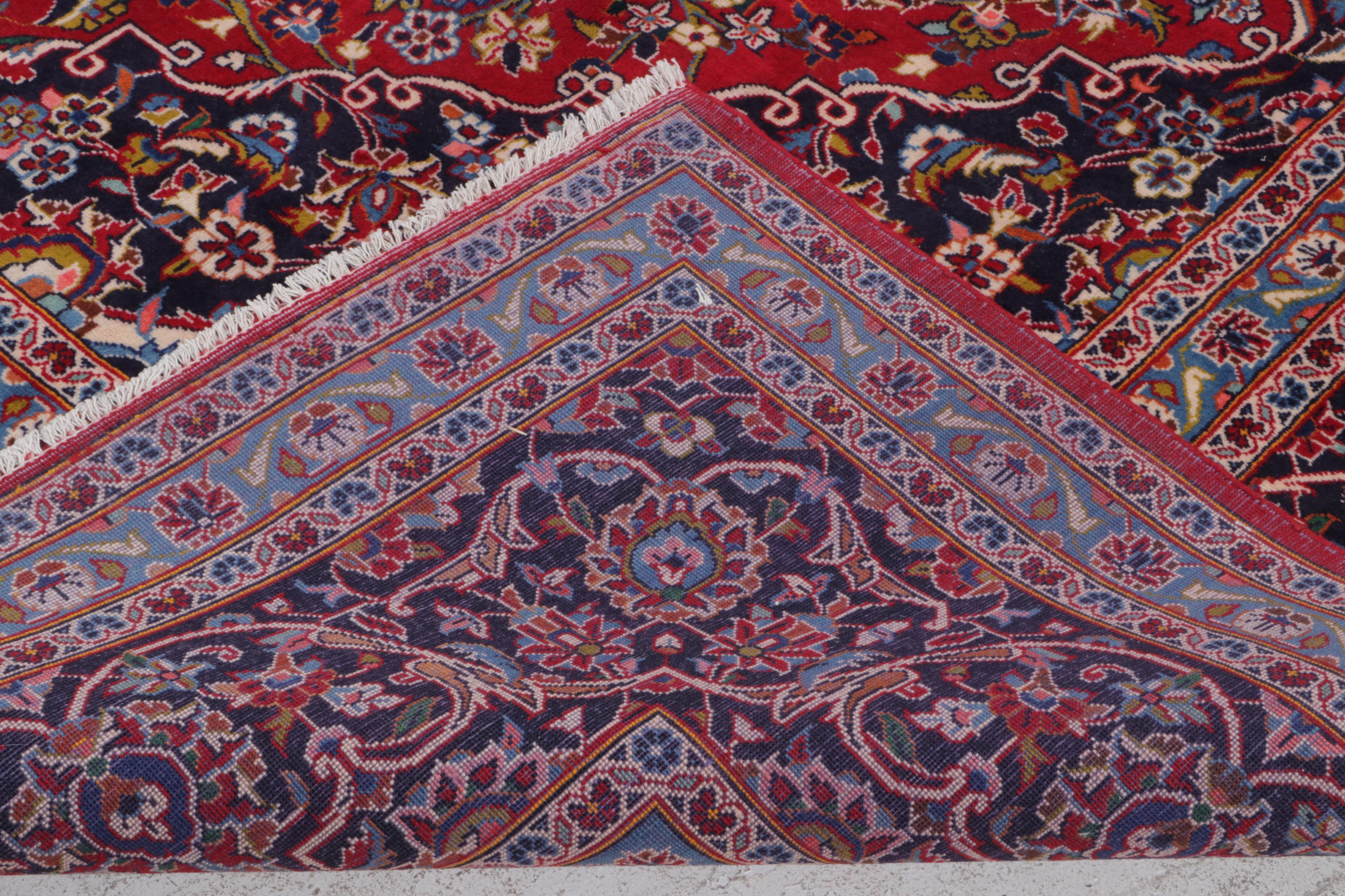 10' x 14'9 Hand-Knotted Persian Kashan Area Rug