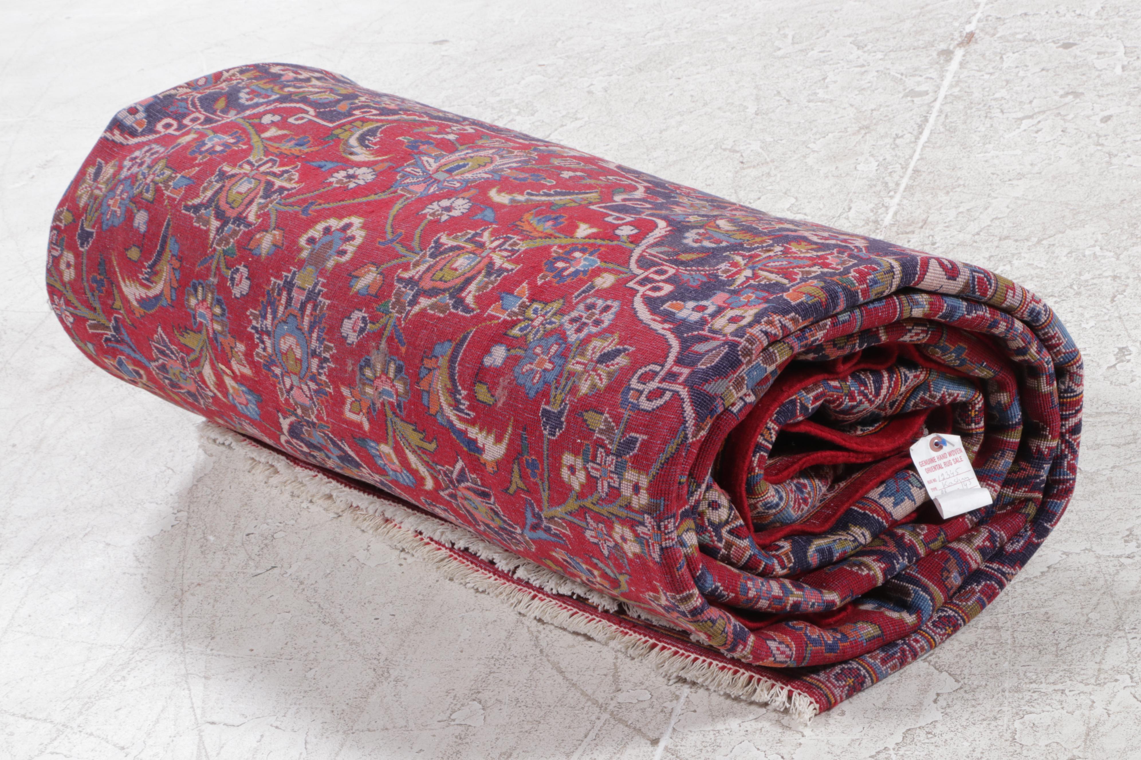 10' x 14'9 Hand-Knotted Persian Kashan Area Rug