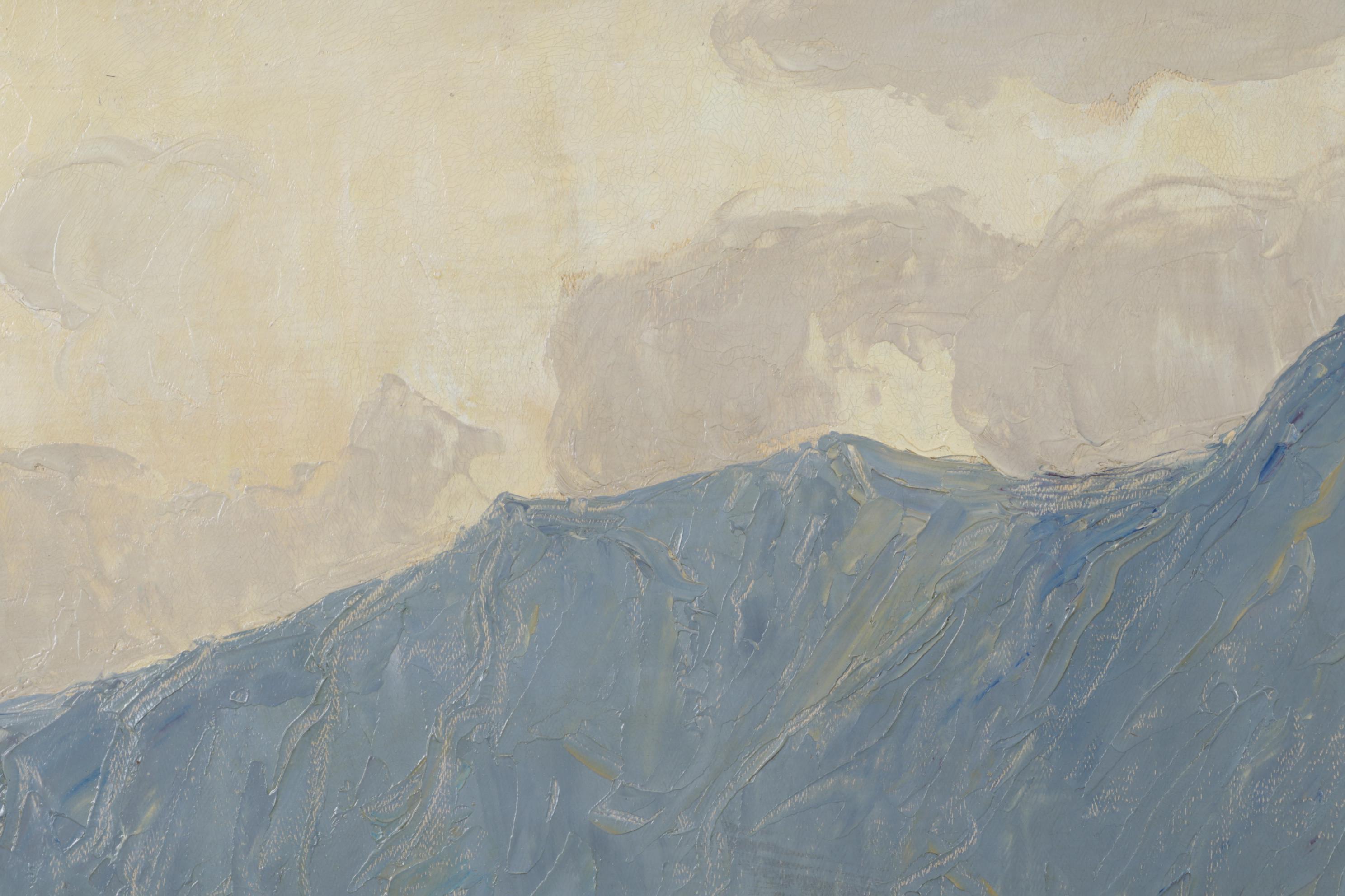 Mark Worth Oil Painting "Egern am Tegernsee," Mid-20th Century