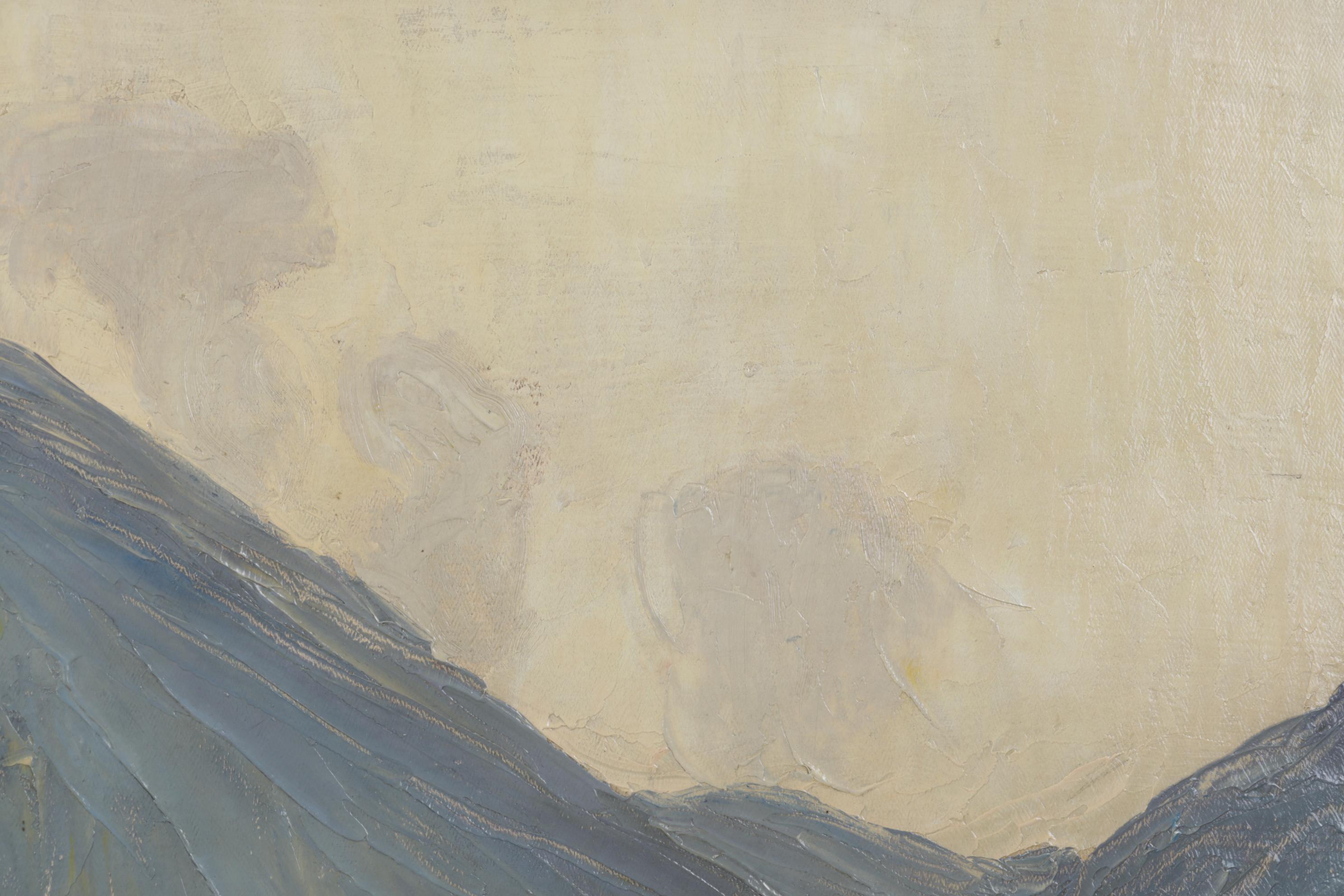 Mark Worth Oil Painting "Egern am Tegernsee," Mid-20th Century