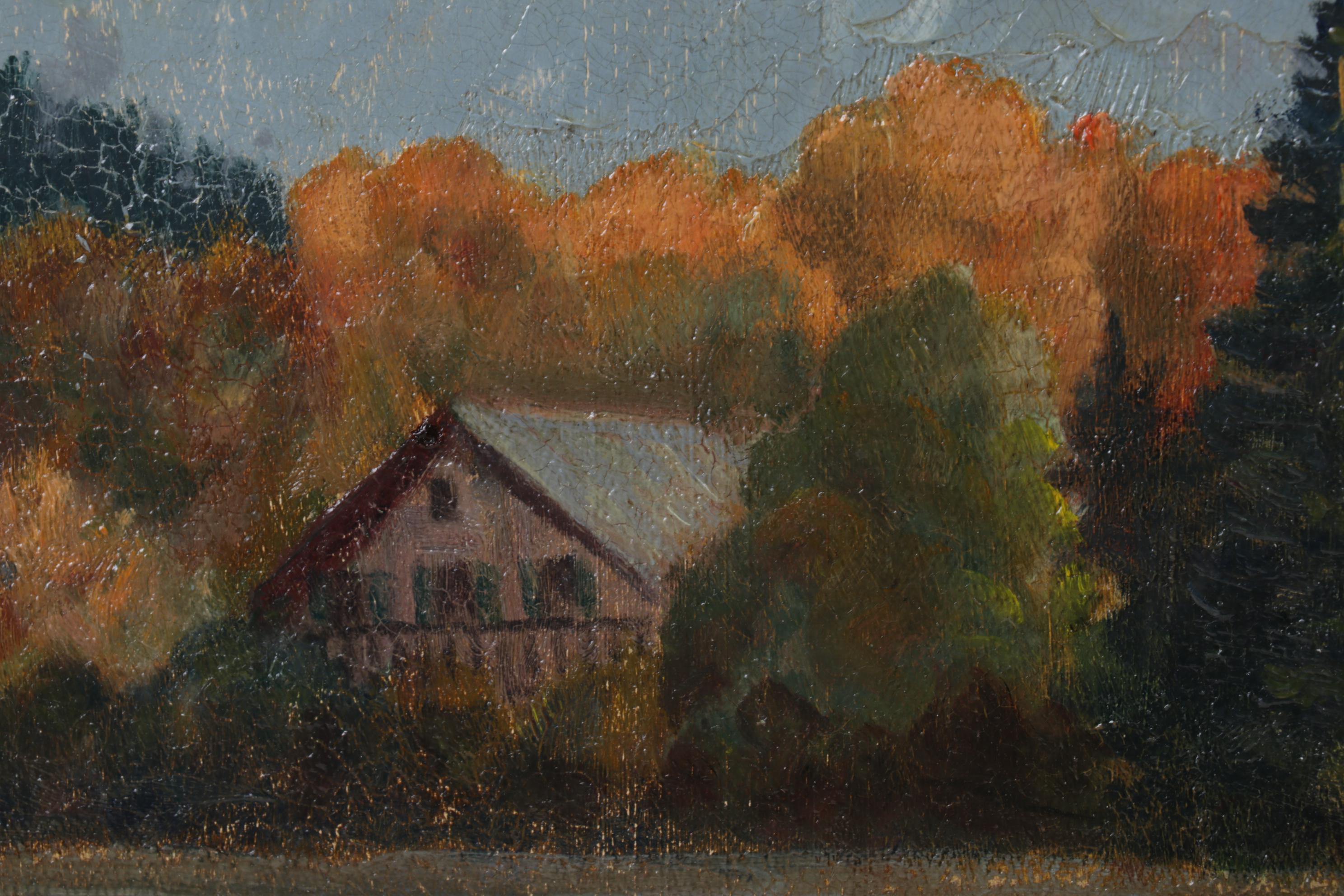 Mark Worth Oil Painting "Egern am Tegernsee," Mid-20th Century