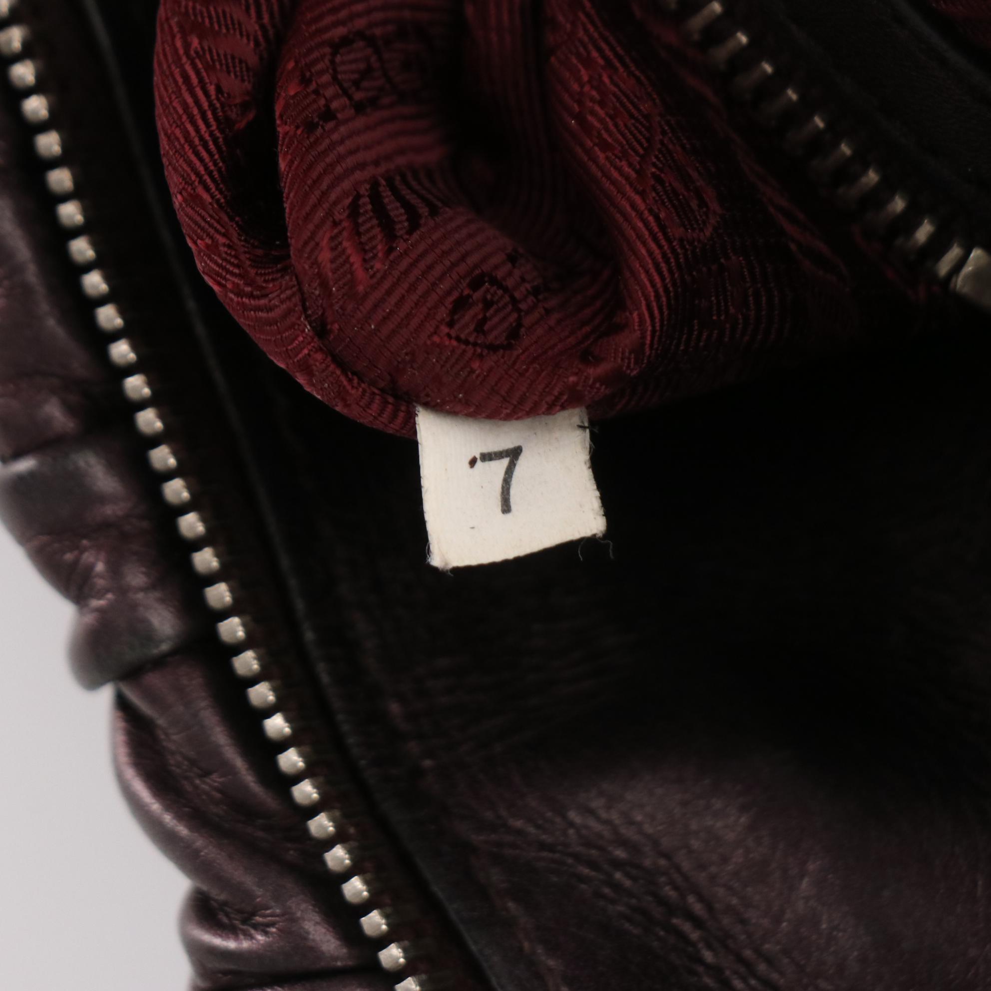 Prada Metallic Gaufre Leather Satchel