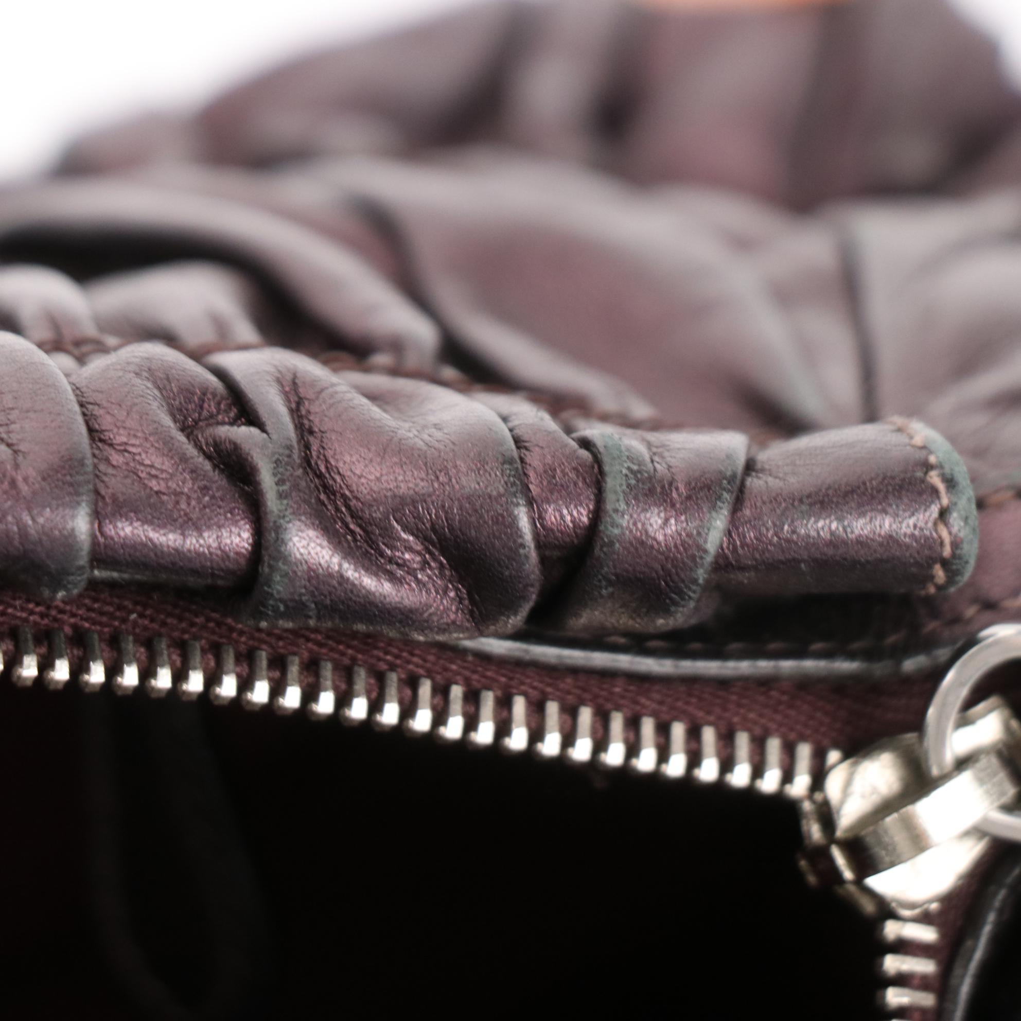 Prada Metallic Gaufre Leather Satchel