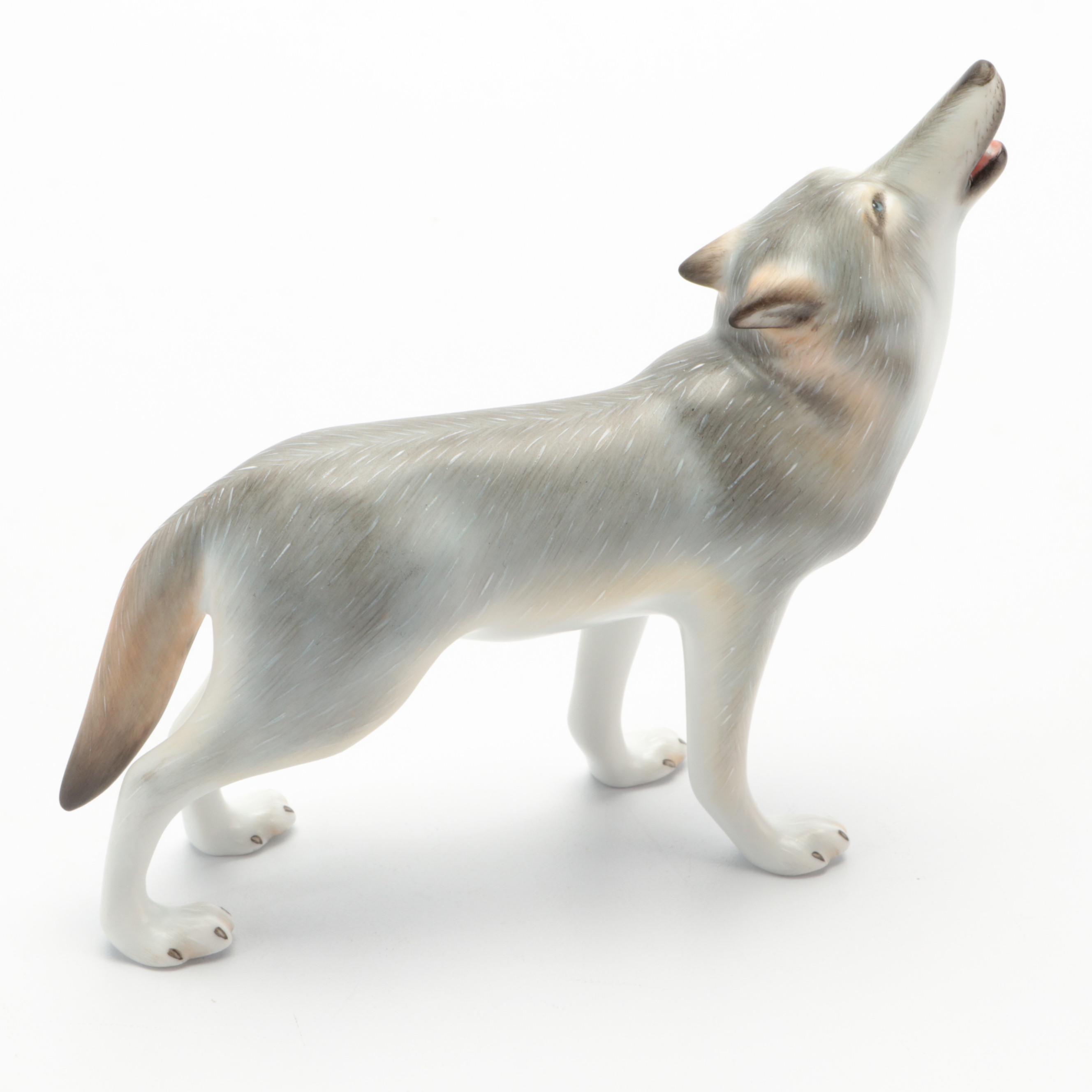 Herend First Edition Natural "Wolf" Porcelain Figurine