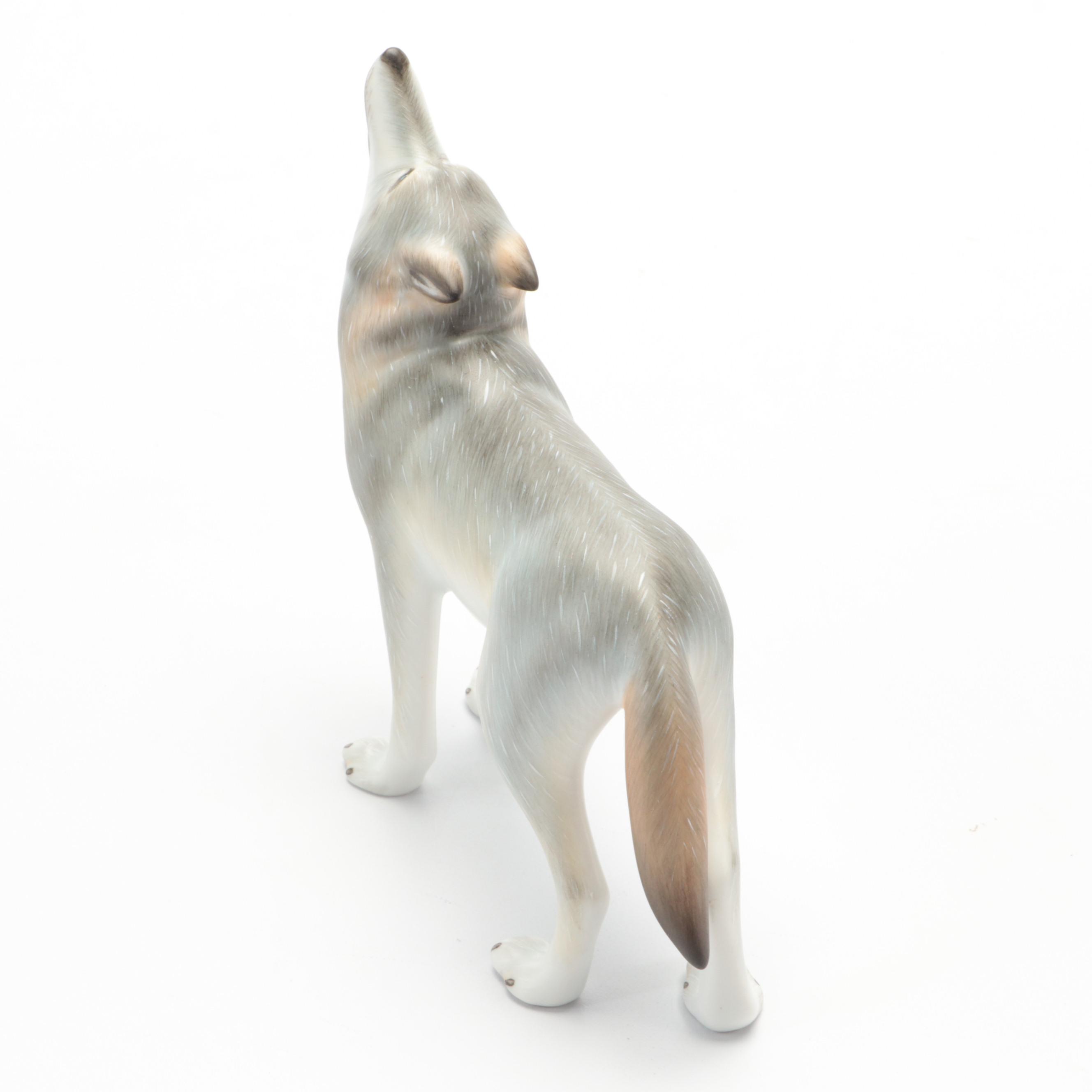 Herend First Edition Natural "Wolf" Porcelain Figurine