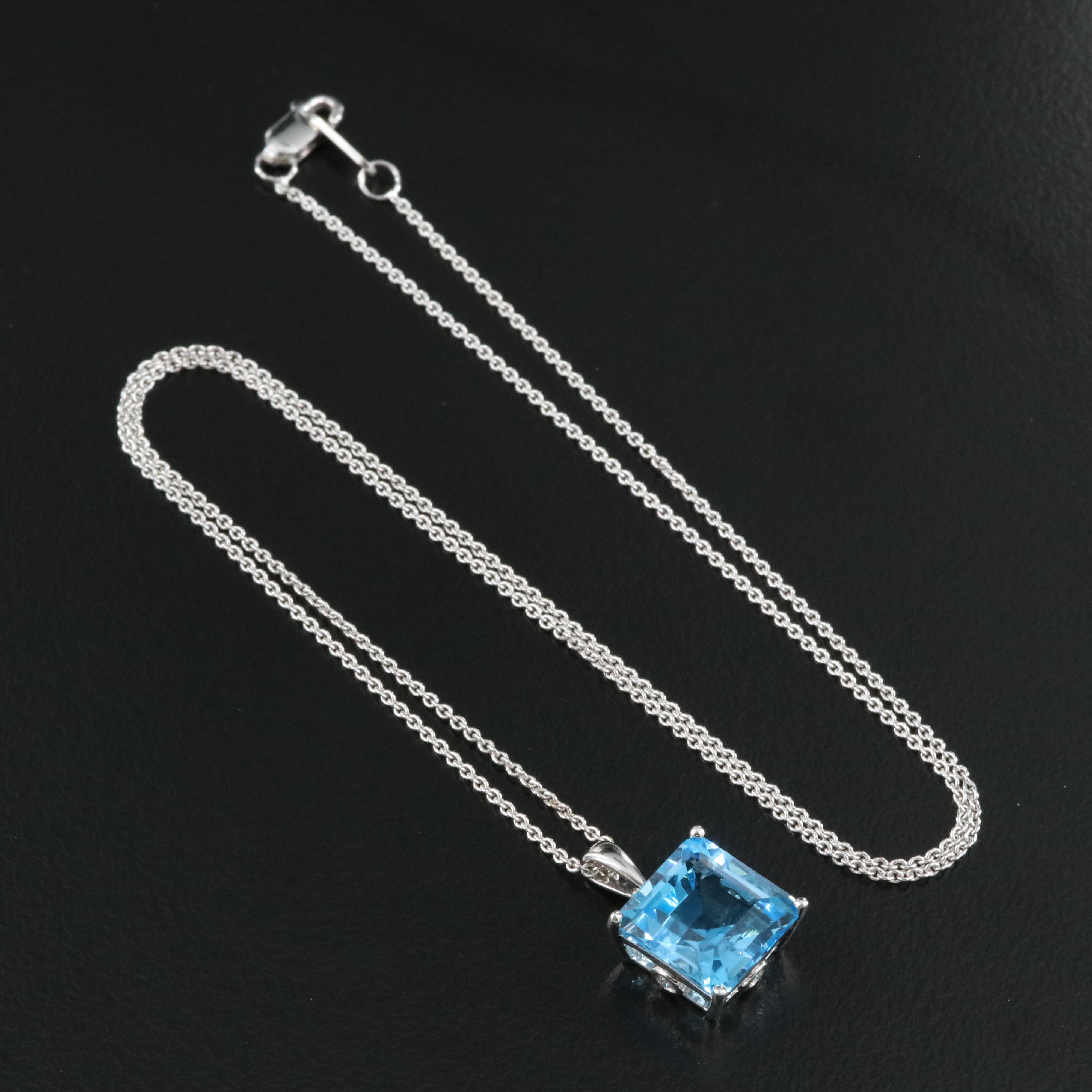 Sterling Topaz Pendant Necklace
