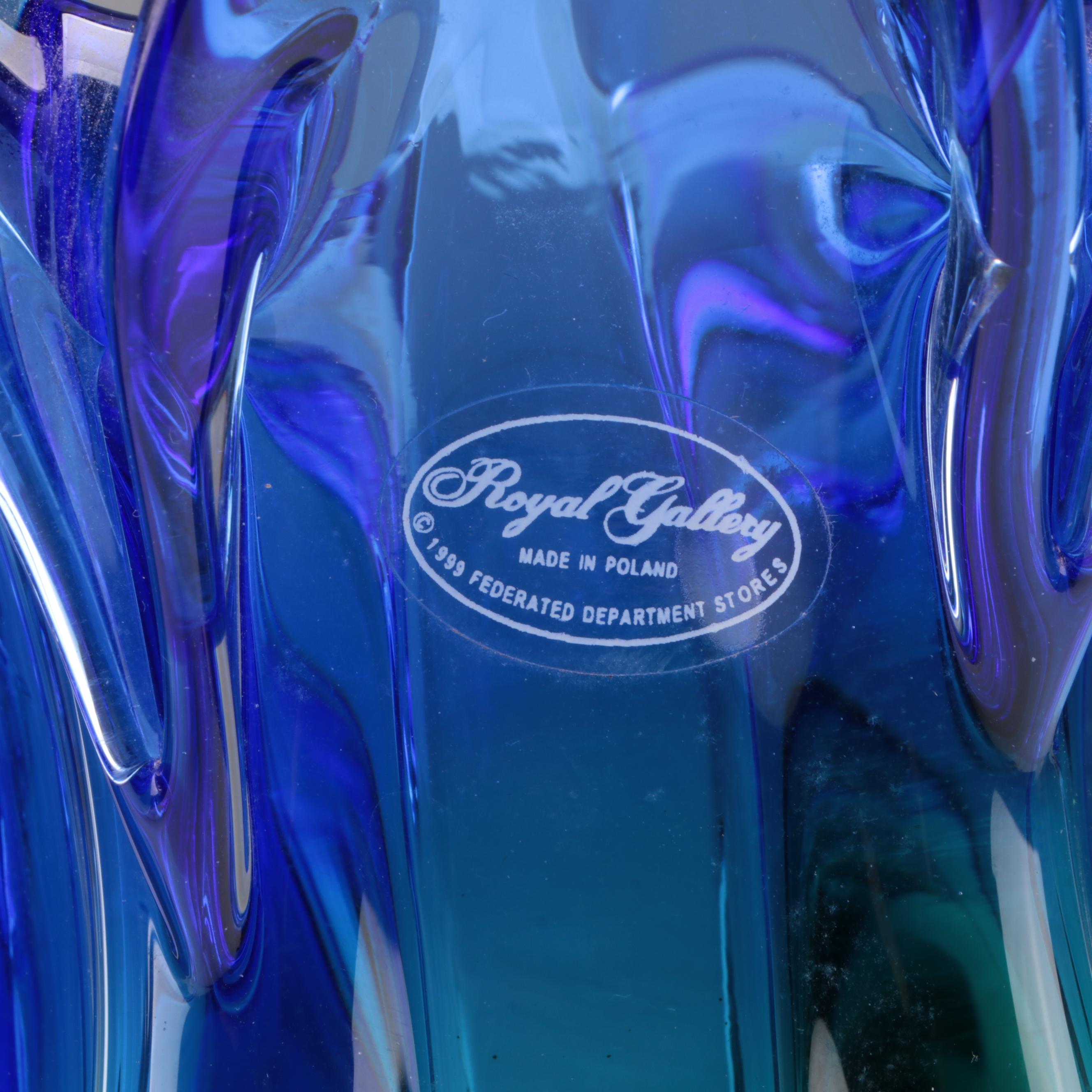 Royal Gallery "Art Glass" Crystal Flower Vase