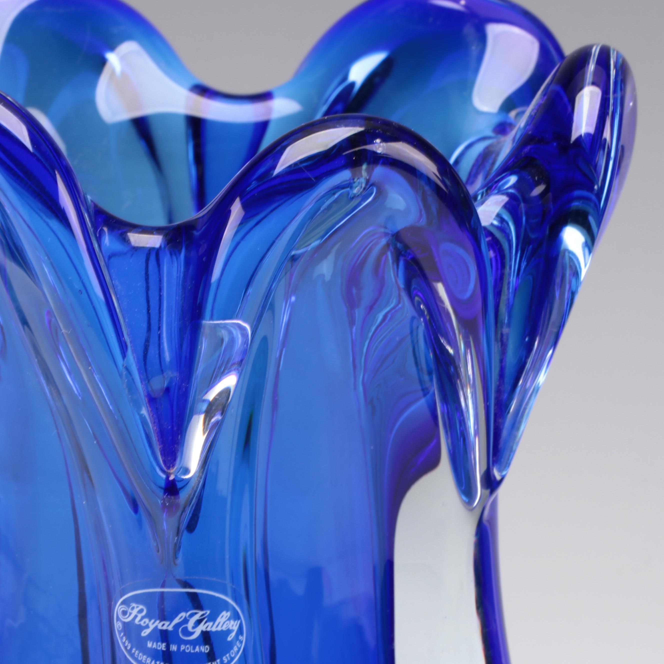 Royal Gallery "Art Glass" Crystal Flower Vase
