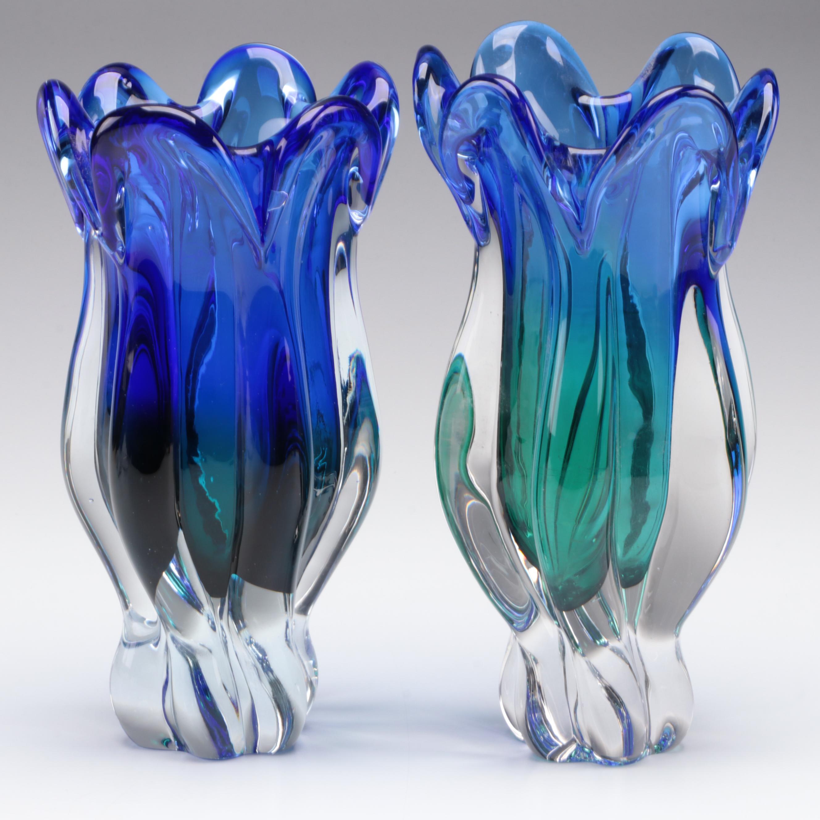 Royal Gallery "Art Glass" Crystal Flower Vase