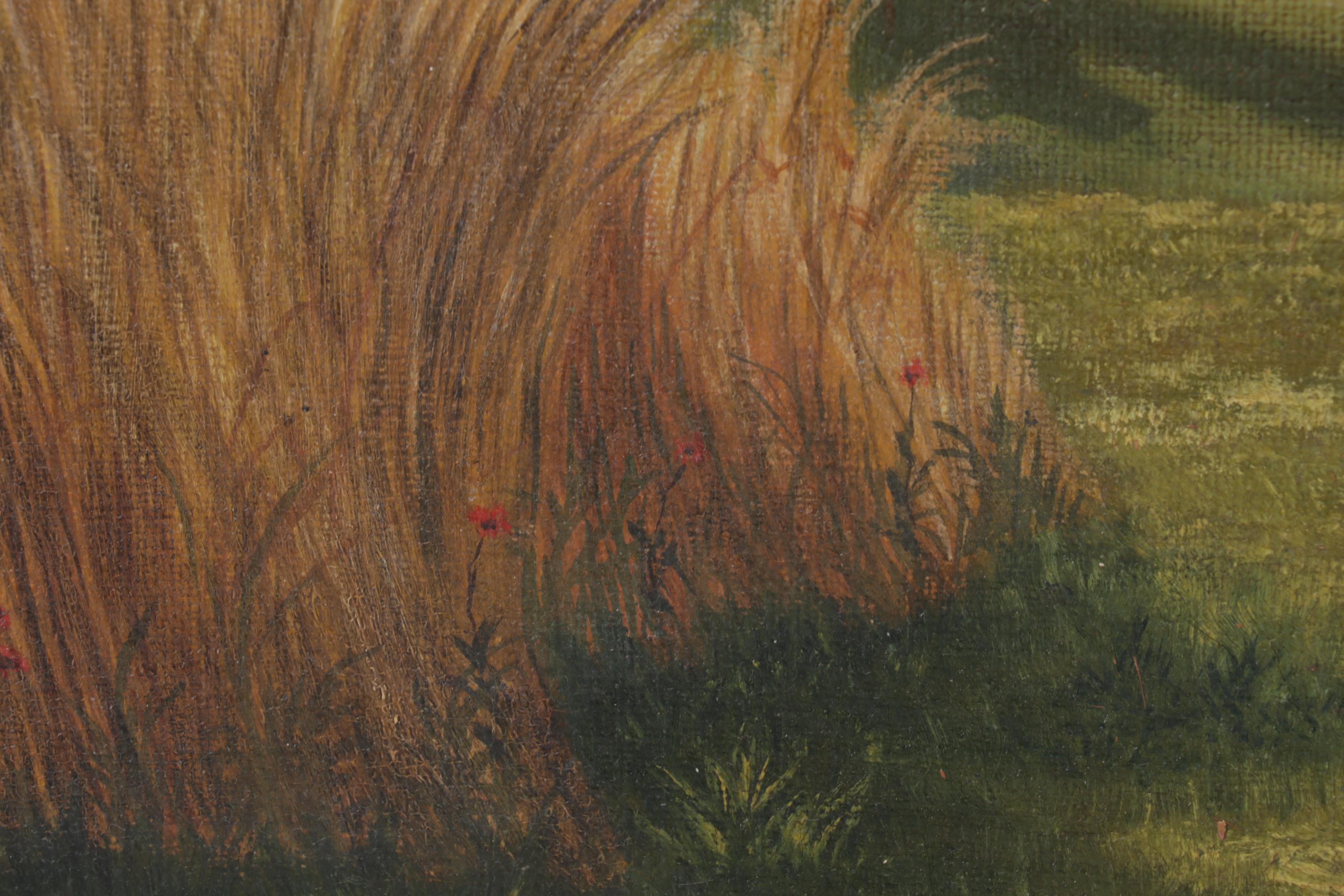 Mountain Valley Barn Oil Painting, Mid-20th Century