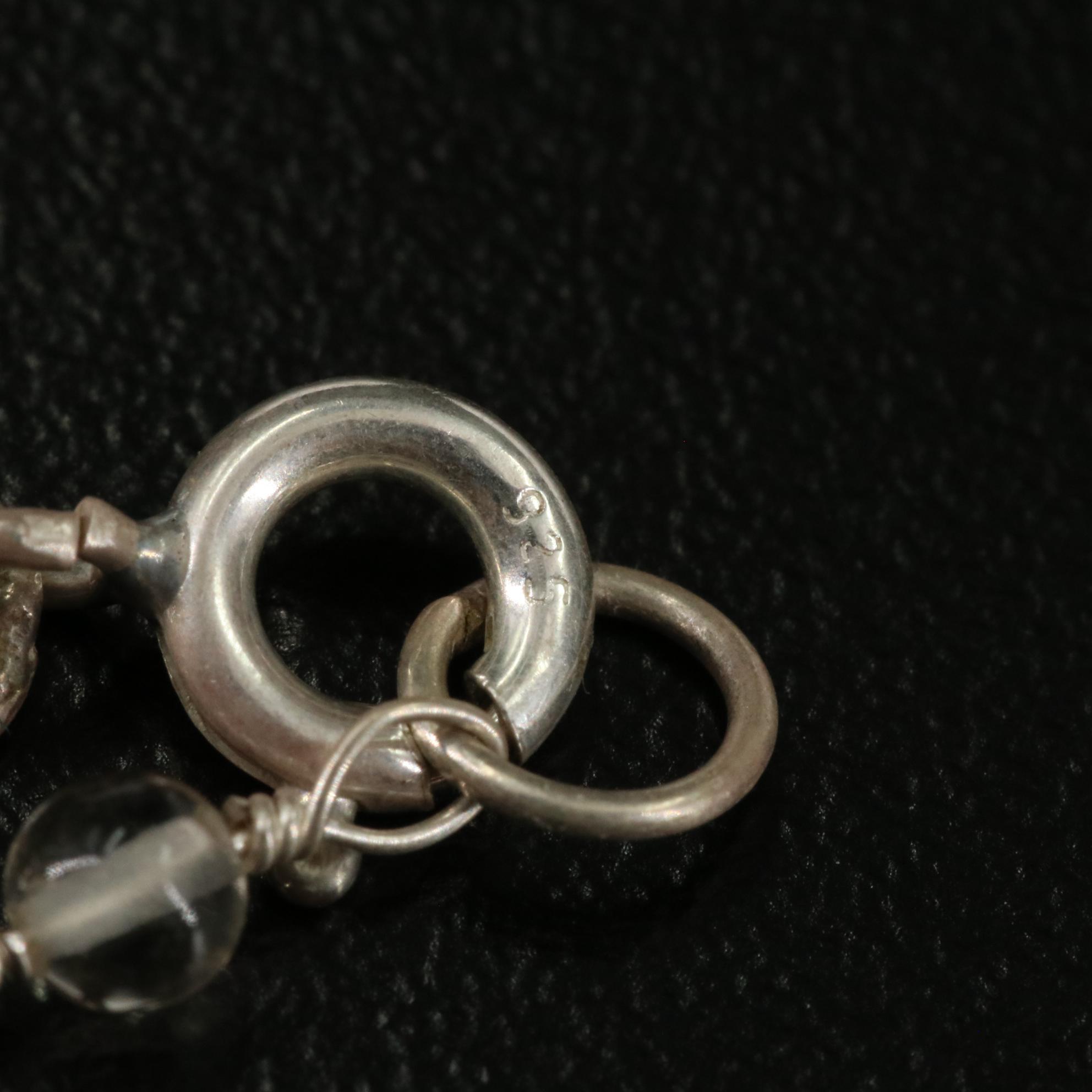 Sterling Garnet, Carneliar, and Rocky Crystal Quartz Necklace