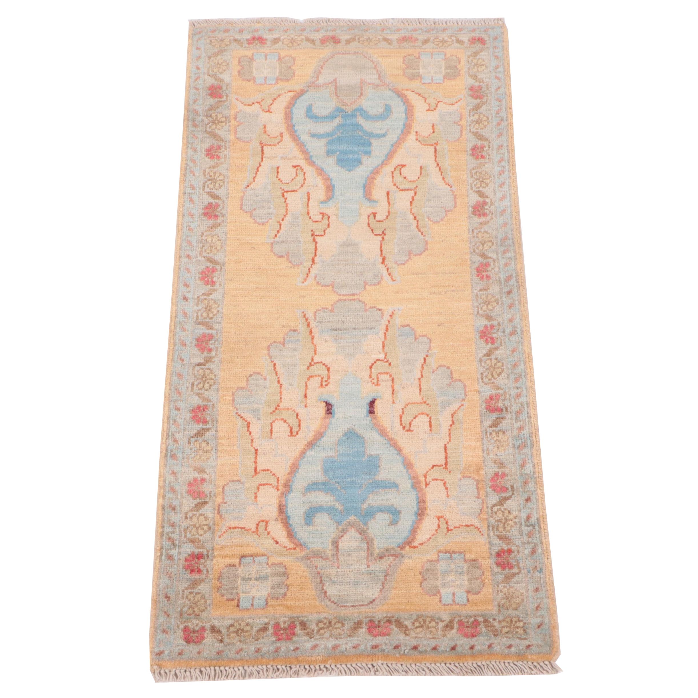 1'8 x 3'6 Hand-Knotted Indo-Turkish Hereke Accent Rug