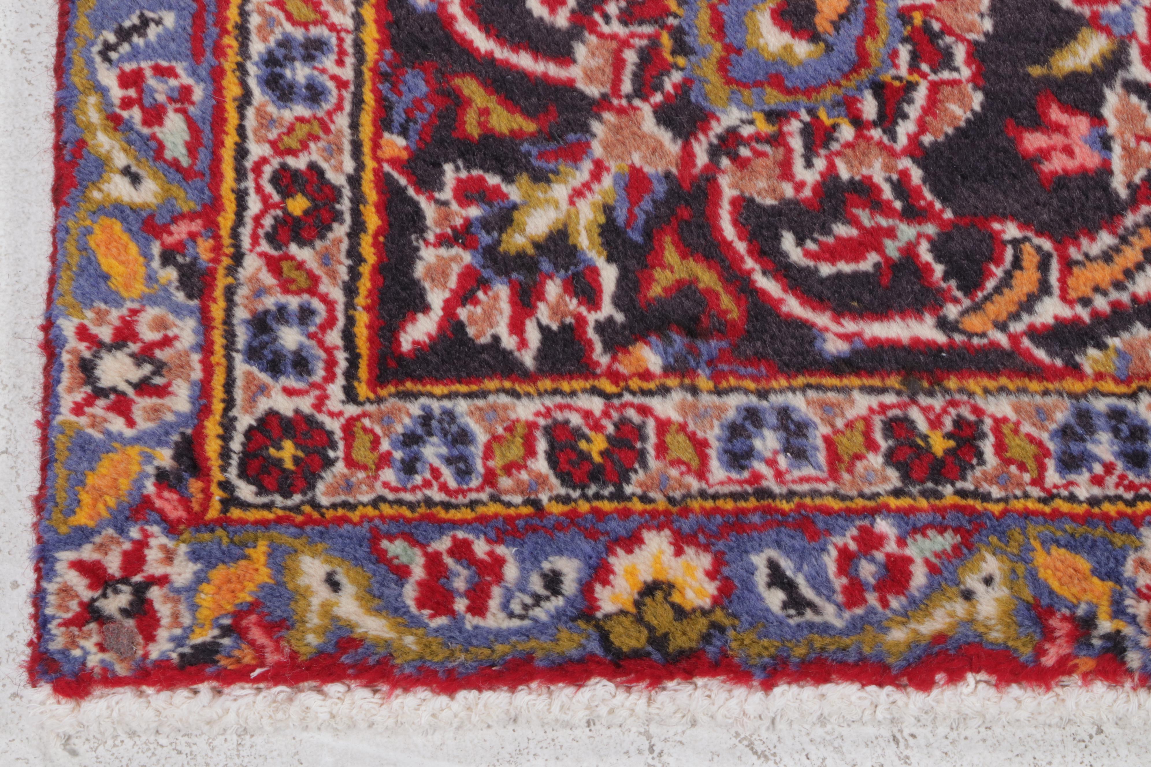 9' x 13' Hand-Knotted Persian Kashan Area Rug