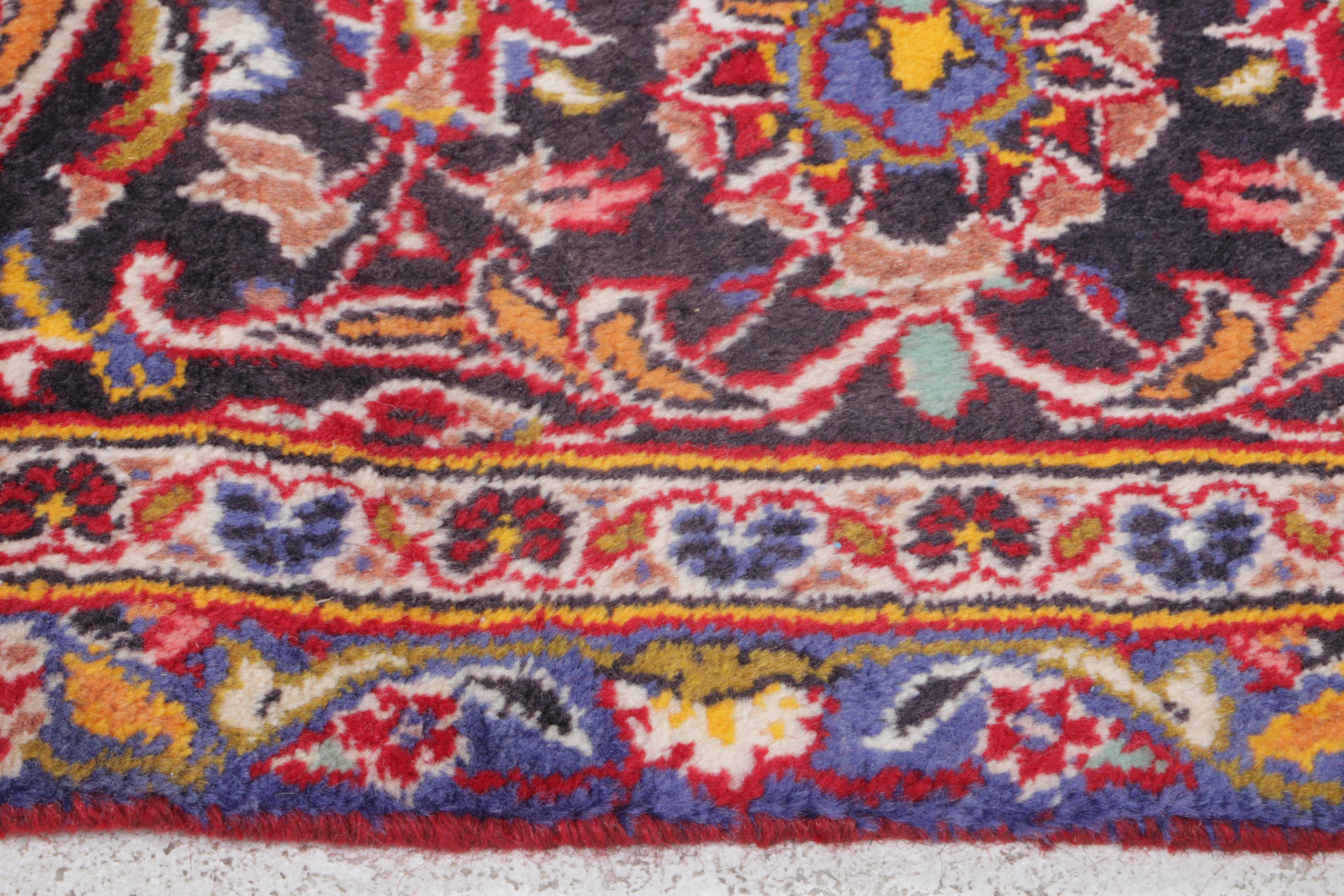 9' x 13' Hand-Knotted Persian Kashan Area Rug