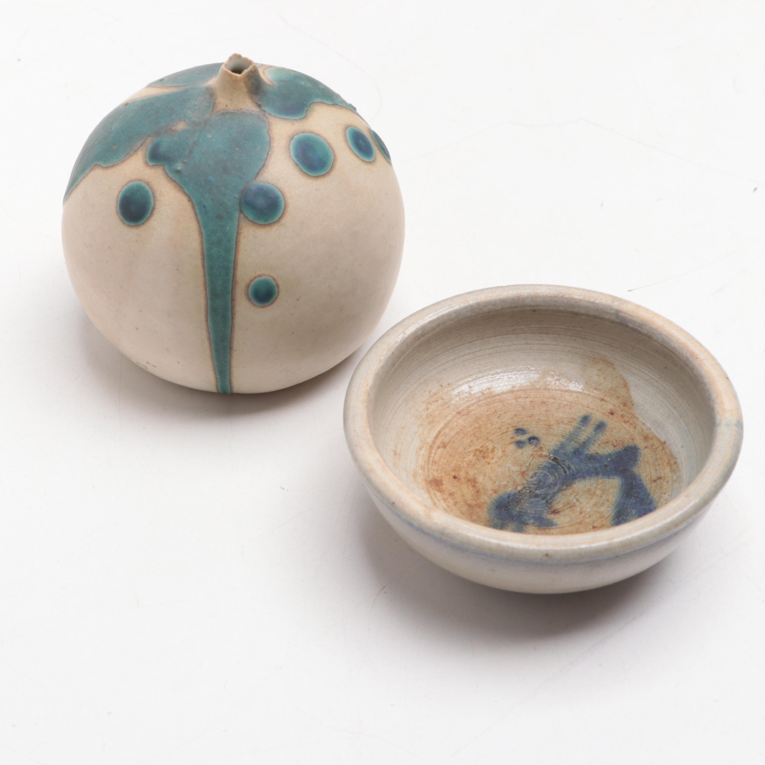 Stoneware Crocks and Jugs with Ceramic Bud Vase and Bowl