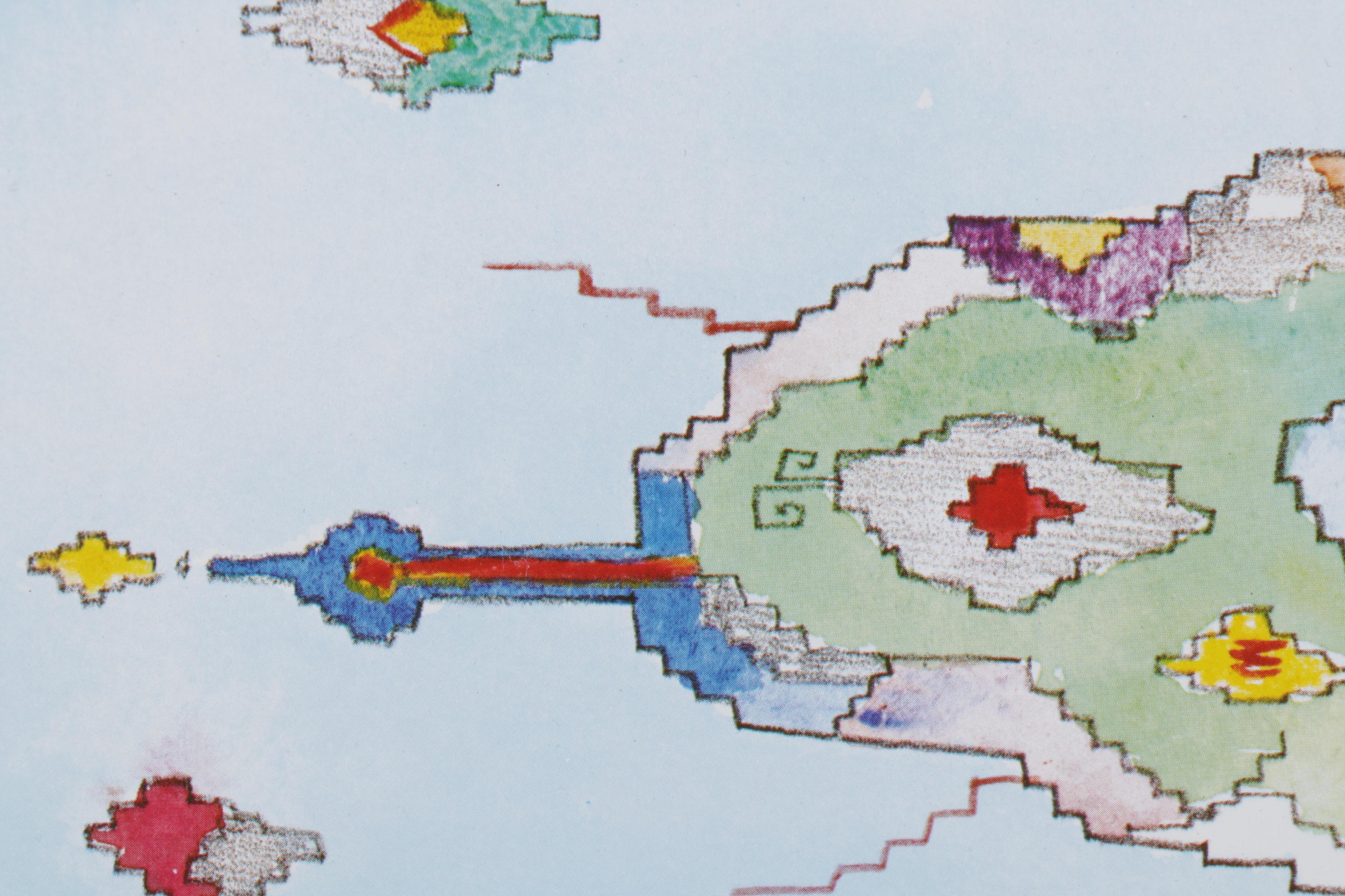 Offset Lithograph Afer Saul Steinberg "Dancing Couple," Circa 1980