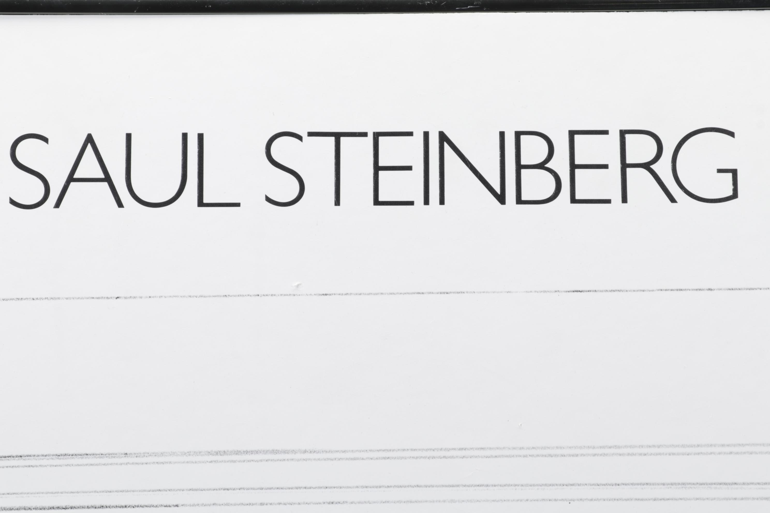 Offset Lithograph Afer Saul Steinberg "Dancing Couple," Circa 1980