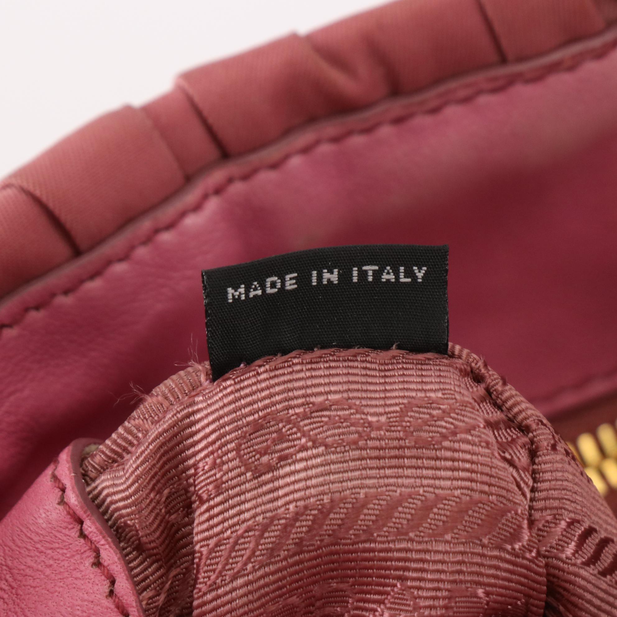 Prada Two-Way Tote in Pink Tessuto Gauffré Nylon and Nappa Leather