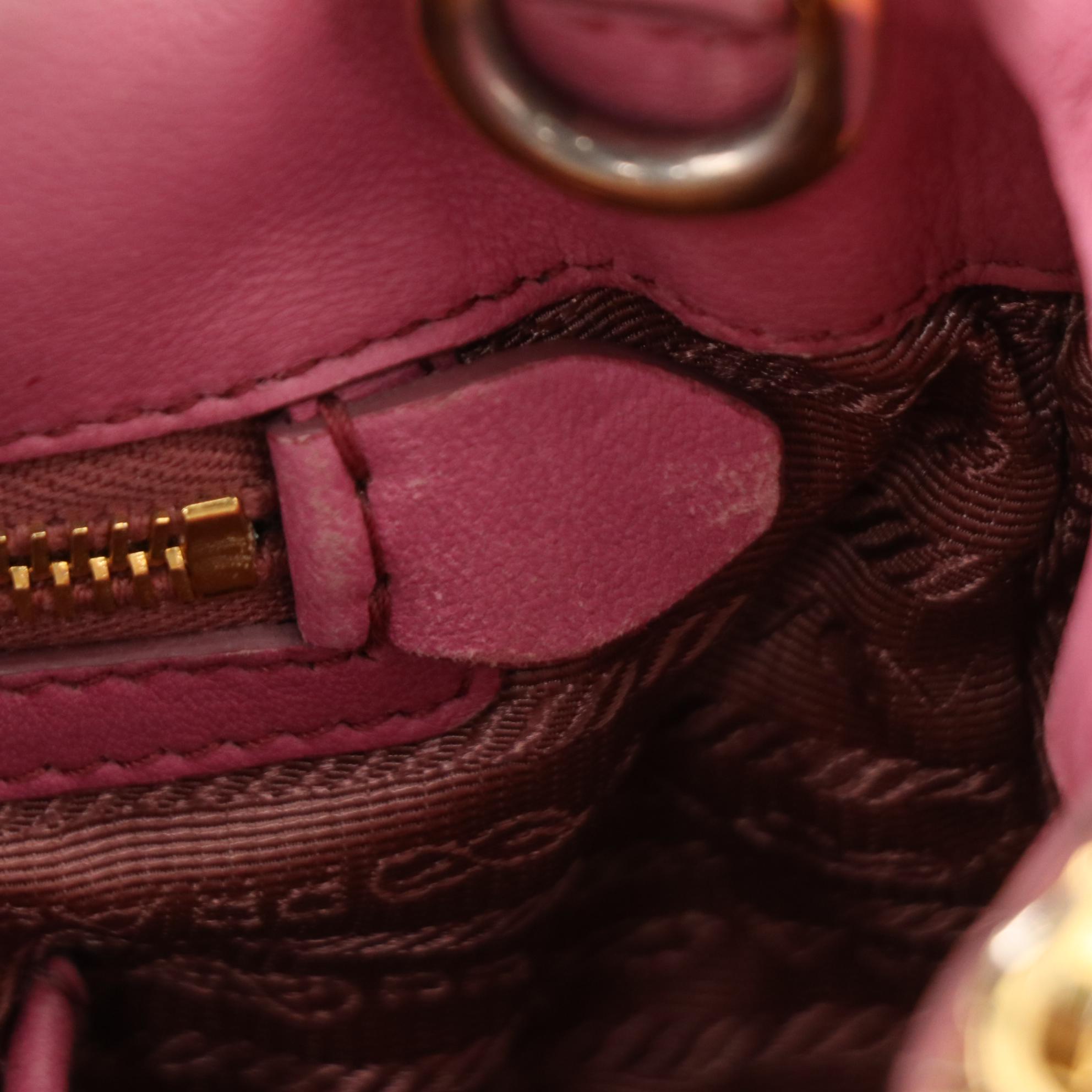 Prada Two-Way Tote in Pink Tessuto Gauffré Nylon and Nappa Leather