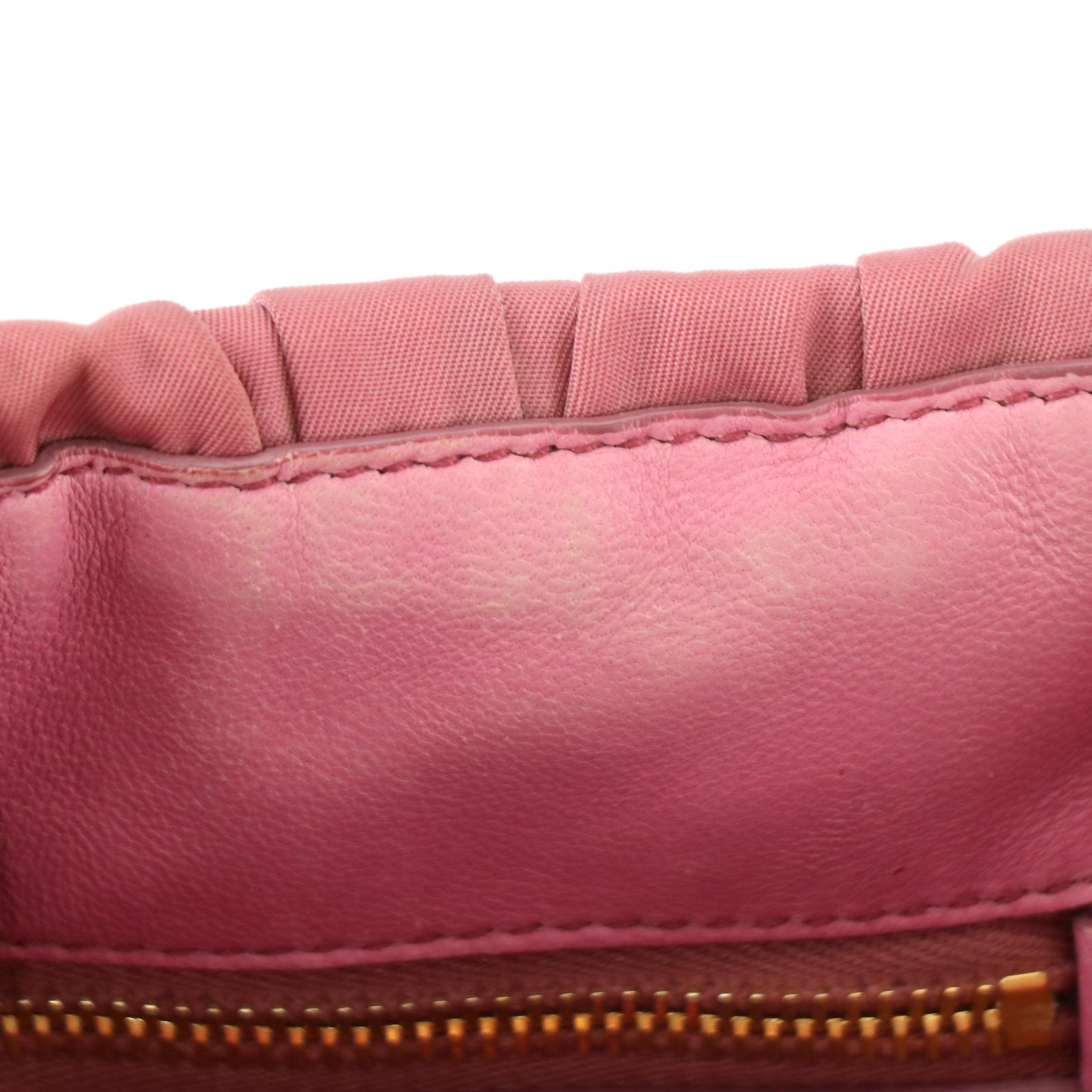 Prada Two-Way Tote in Pink Tessuto Gauffré Nylon and Nappa Leather