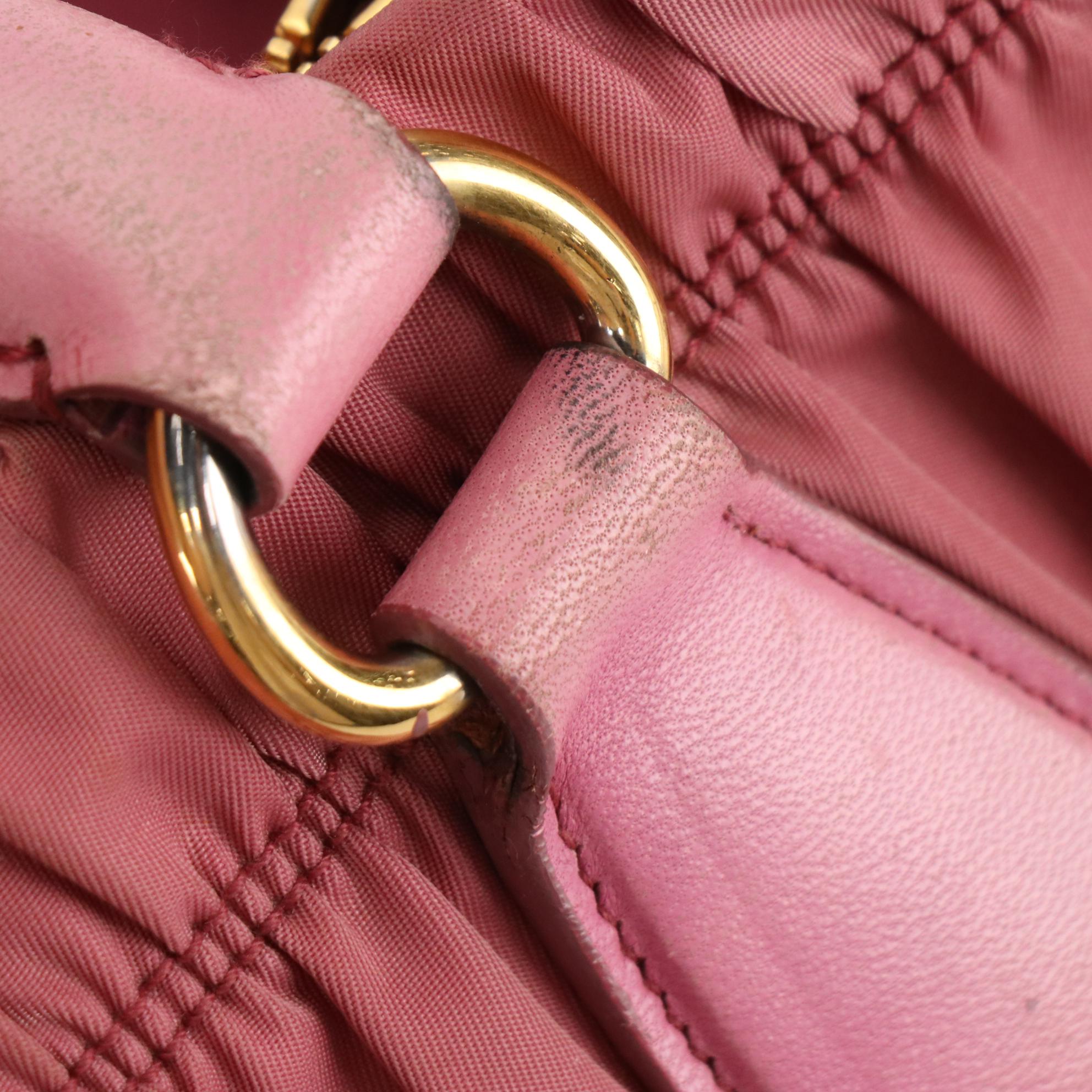 Prada Two-Way Tote in Pink Tessuto Gauffré Nylon and Nappa Leather