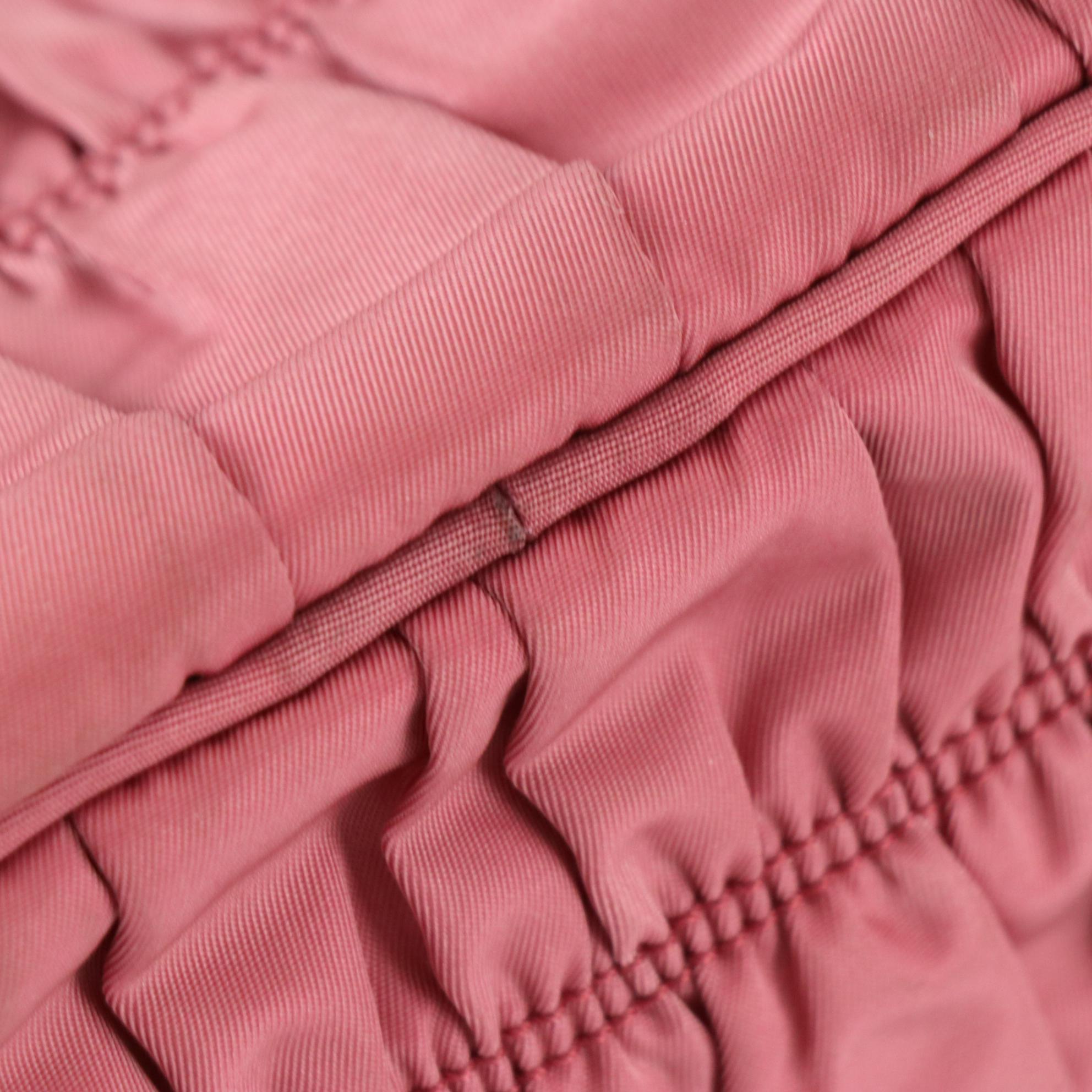 Prada Two-Way Tote in Pink Tessuto Gauffré Nylon and Nappa Leather