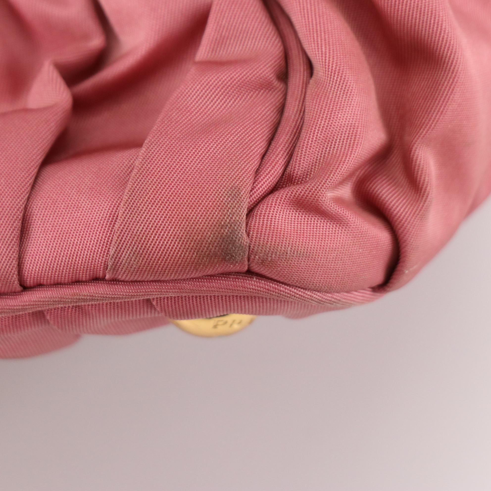 Prada Two-Way Tote in Pink Tessuto Gauffré Nylon and Nappa Leather