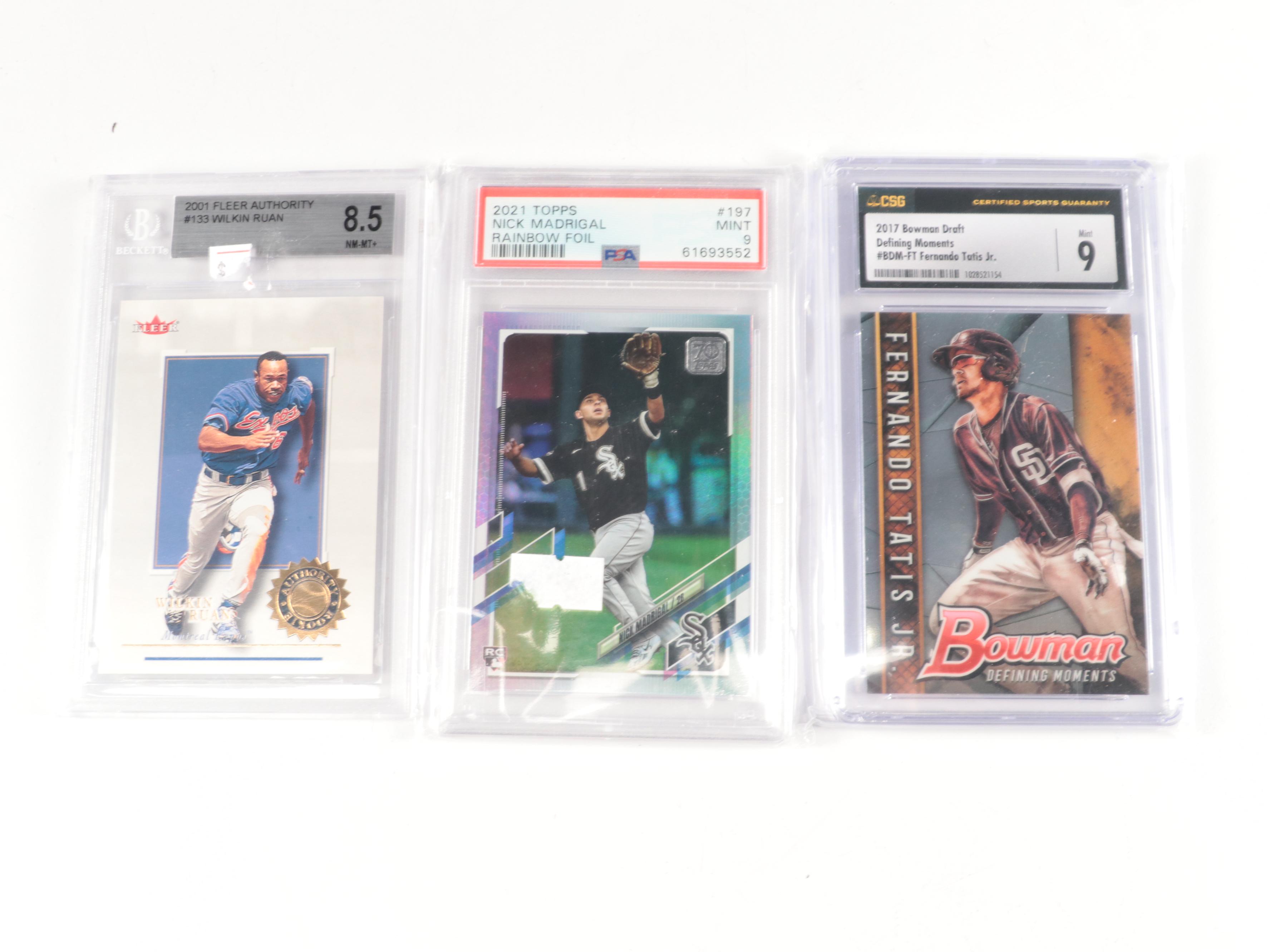 Fernando Tatis Jr. Bowman Draft Graded with Other Sports Cards, 1990s–2020s